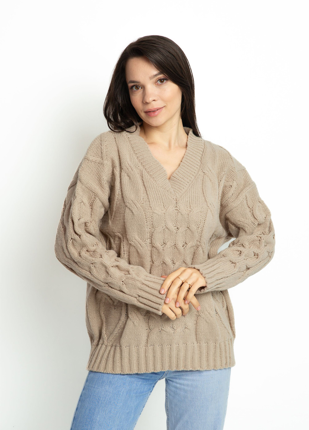 Світло-бежевий демісезонний пуловер пуловер Time of Style