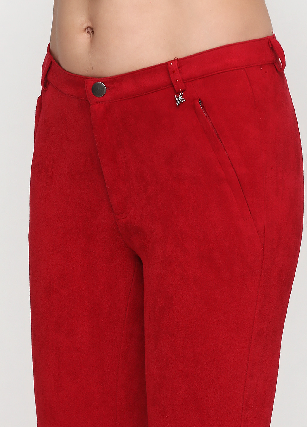 Красные кэжуал демисезонные зауженные брюки Lamodes
