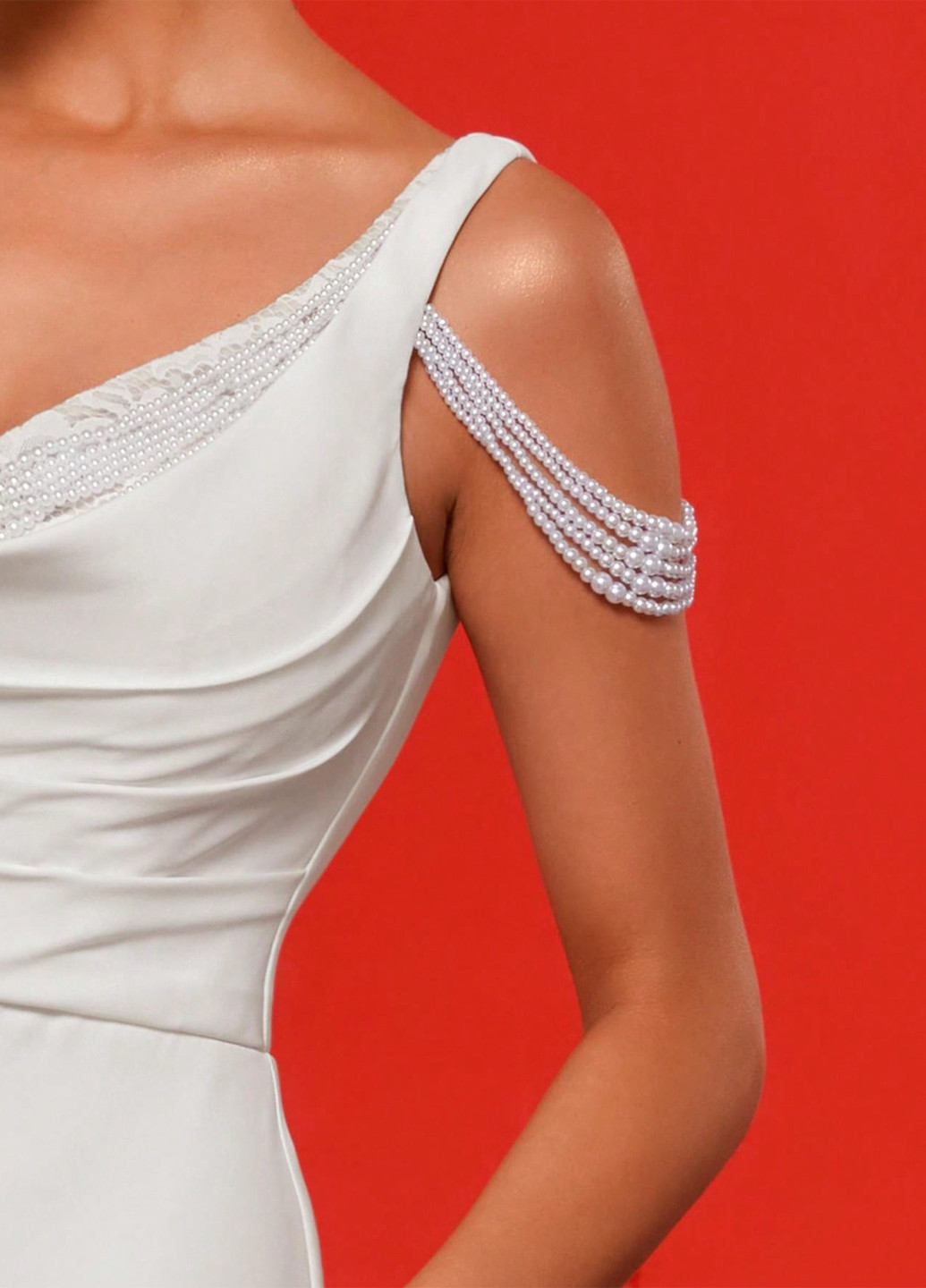 Белое вечернее платье SHEIN однотонное