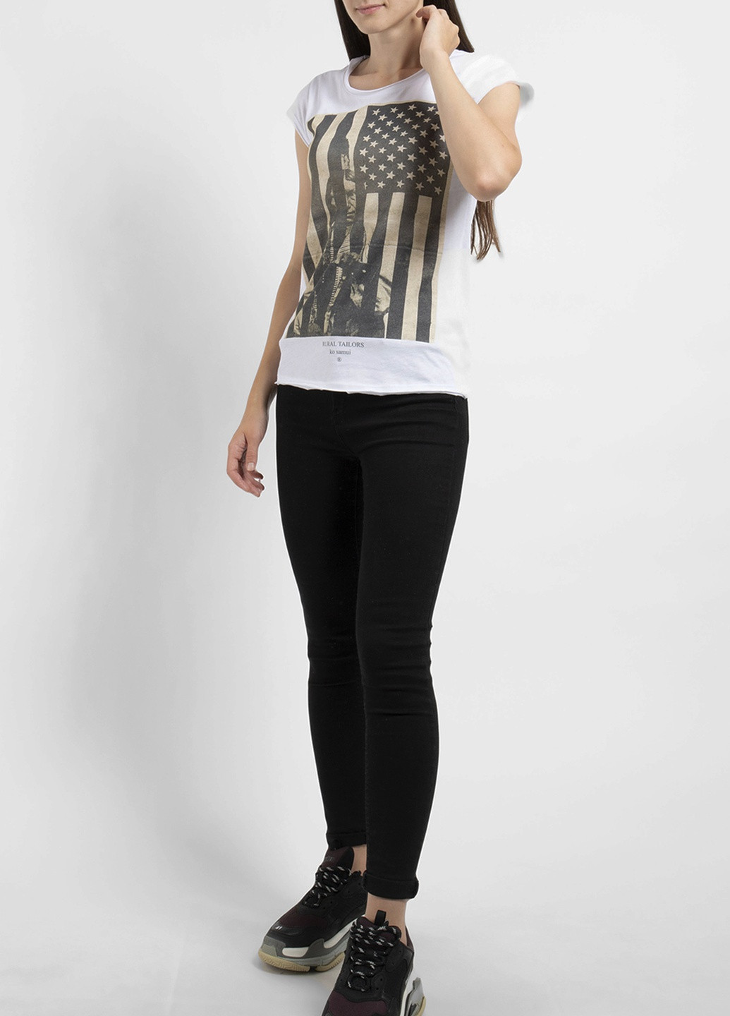 Біла футболка з принтом Ko Samui - (250382466)