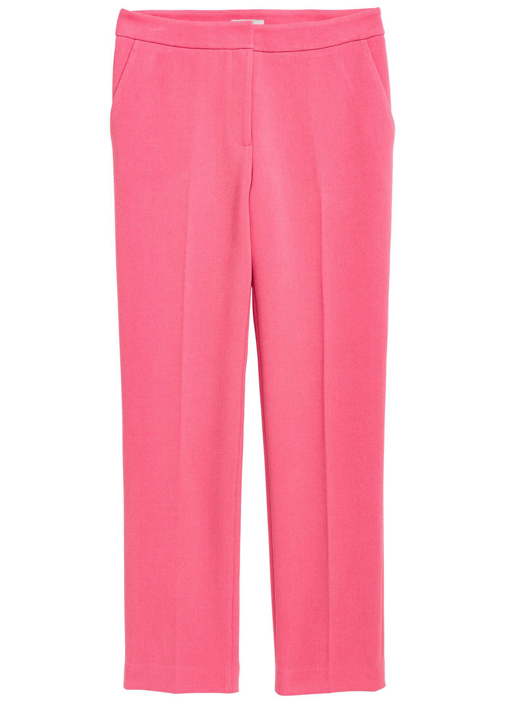 Розовые кэжуал демисезонные прямые брюки H&M