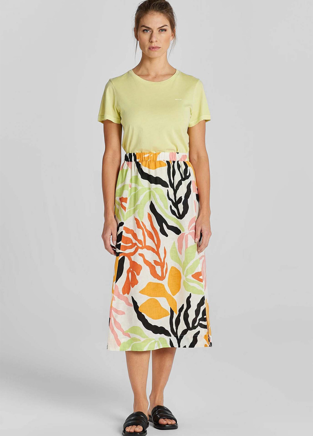 Желтая кэжуал с рисунком юбка Gant