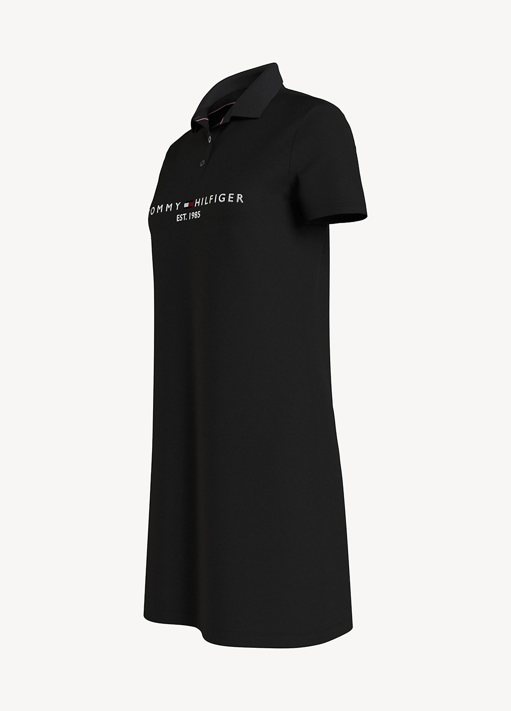 Черное кэжуал платье поло Tommy Hilfiger однотонное