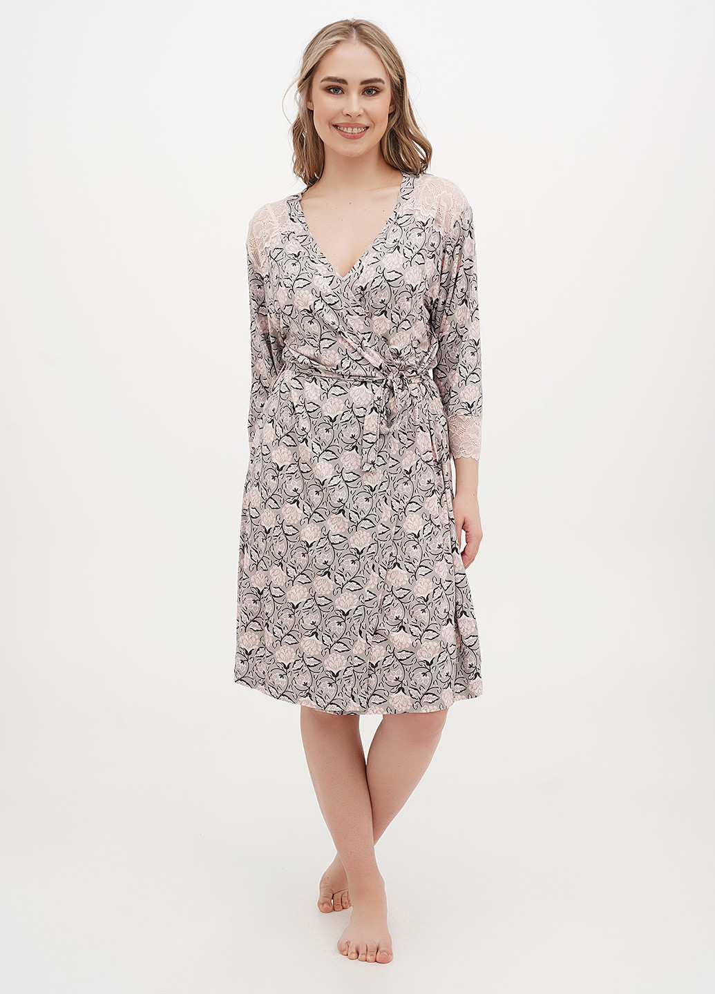 Комбінований демісезонний комплект (нічна сорочка, халат) Cotpark