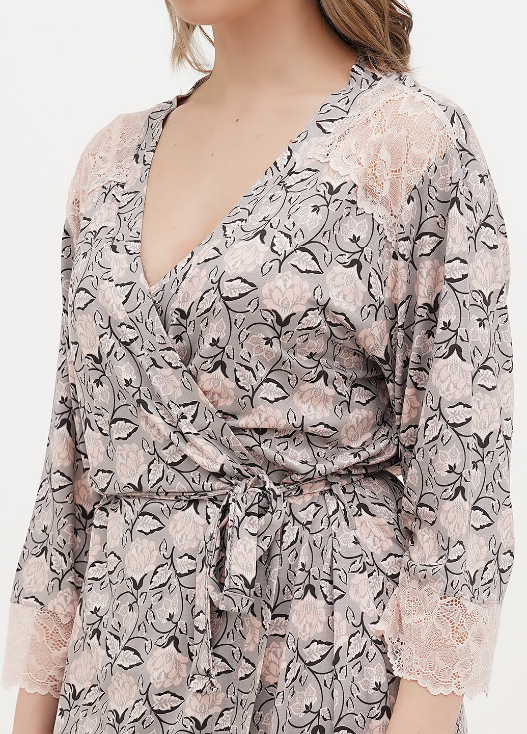 Комбінований демісезонний комплект (нічна сорочка, халат) Cotpark