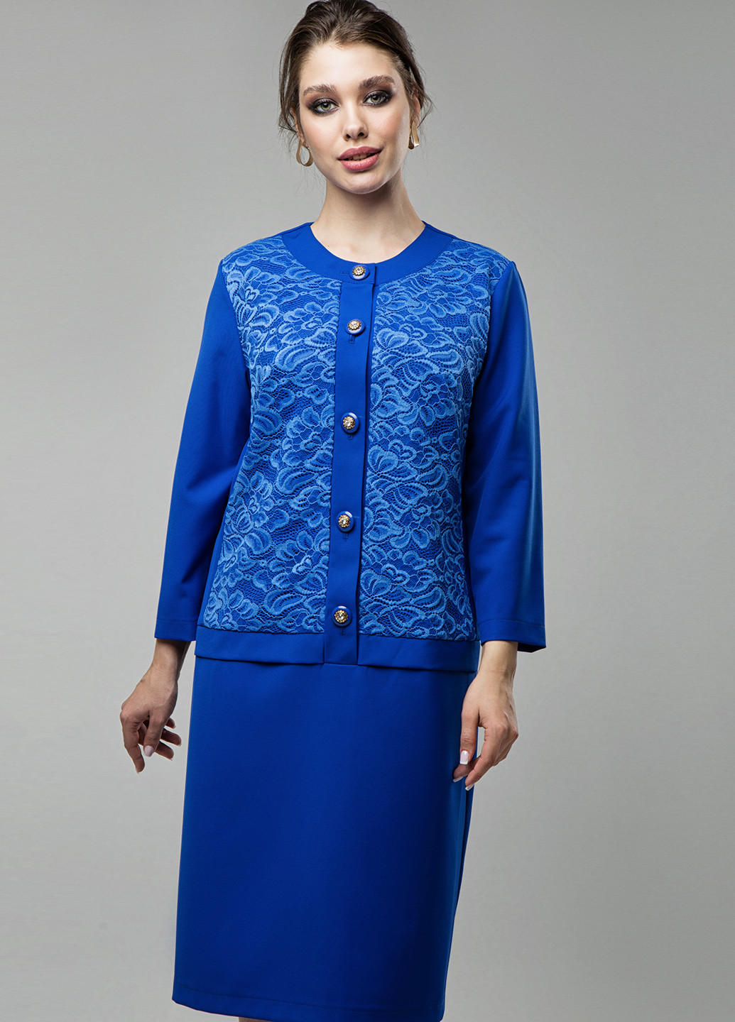 Светло-синее деловое платье электрик феерия Miledi