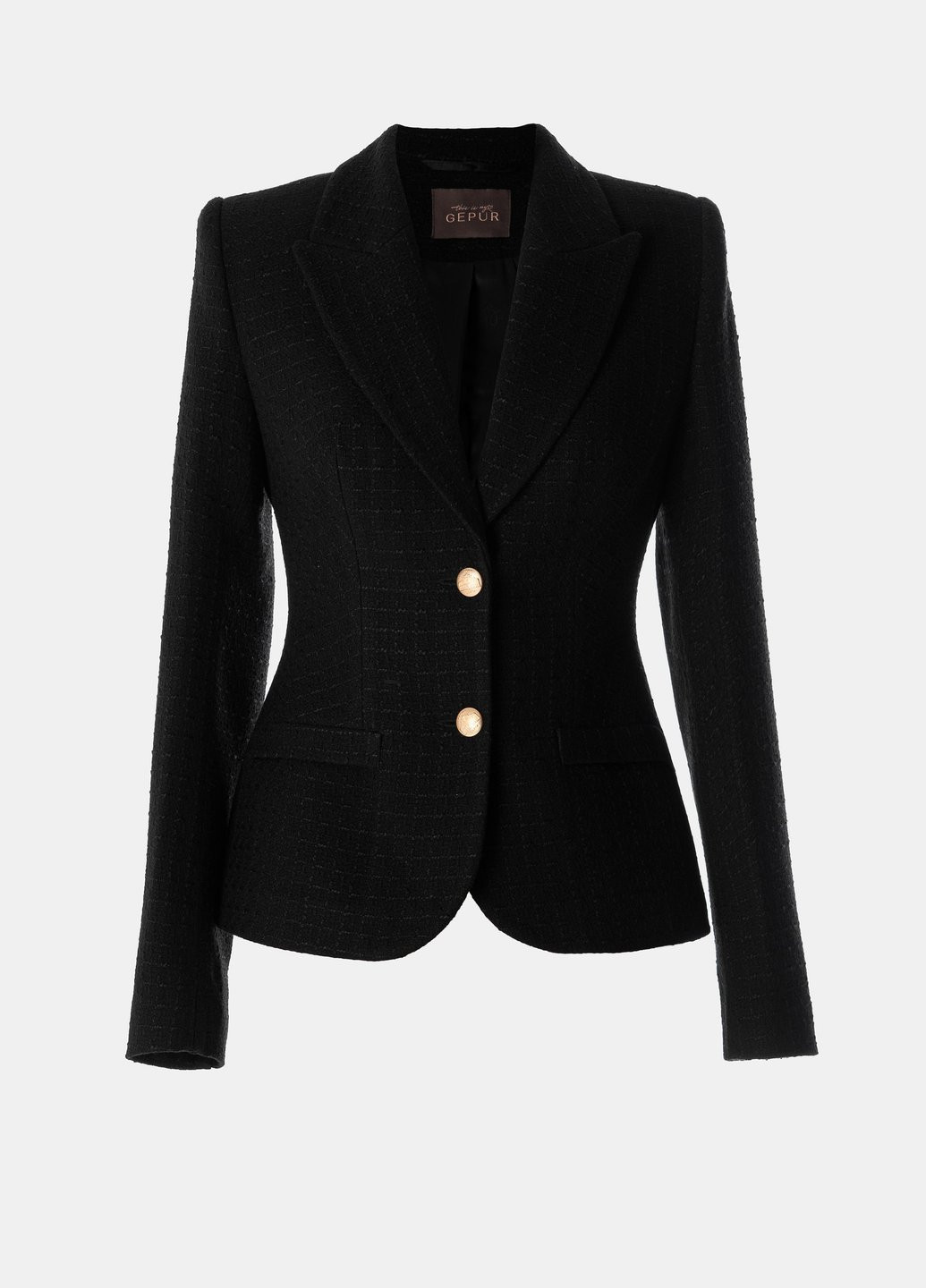 Черный женский жакет Gepur однотонный - демисезонный