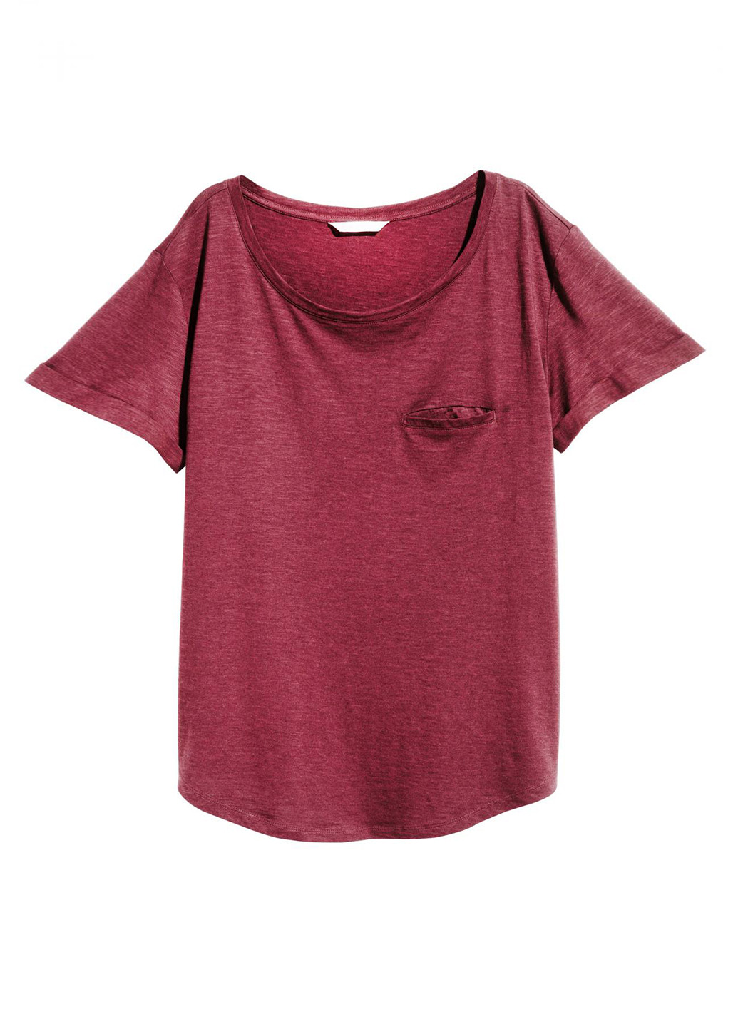 Вишневая летняя футболка с коротким рукавом H&M