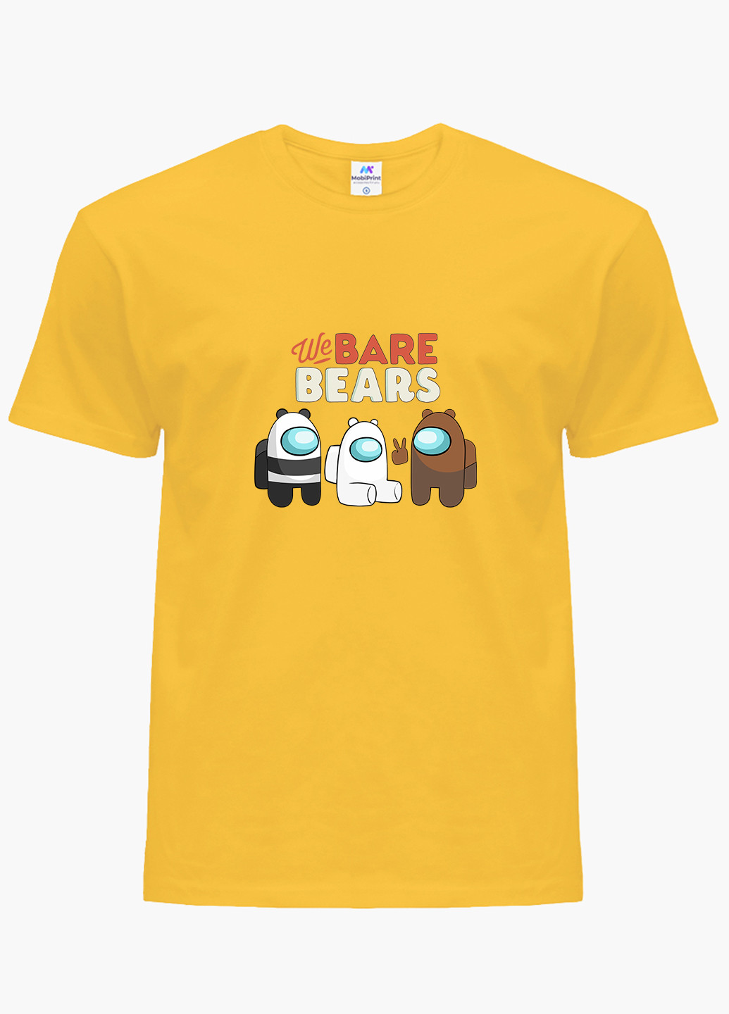 Желтая демисезонная футболка детская вся правда о медведях (we bare bears)(9224-2668) MobiPrint