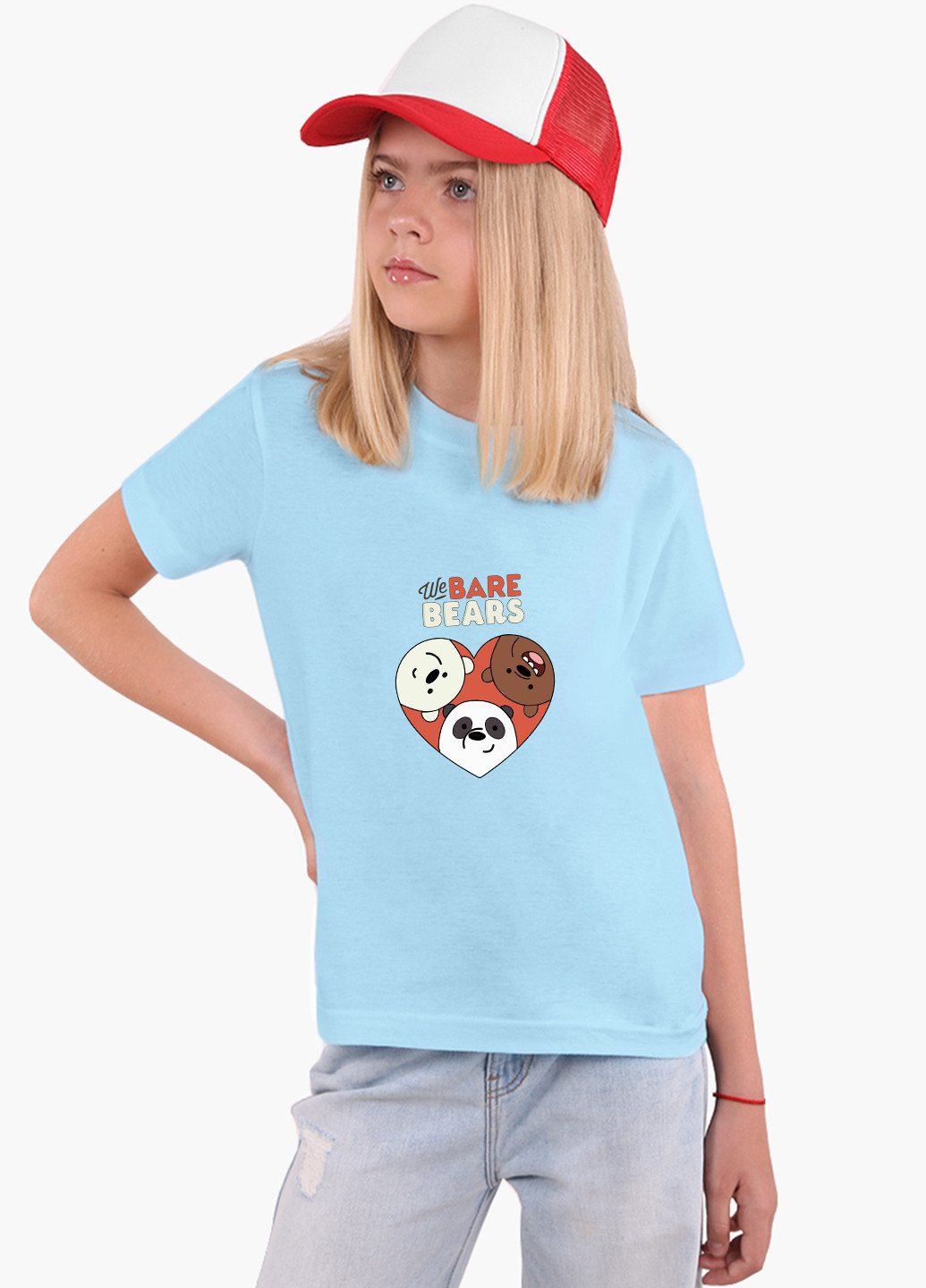 Блакитна демісезонна футболка дитяча вся правда про ведмедів (we bare bears) (9224-2669) MobiPrint