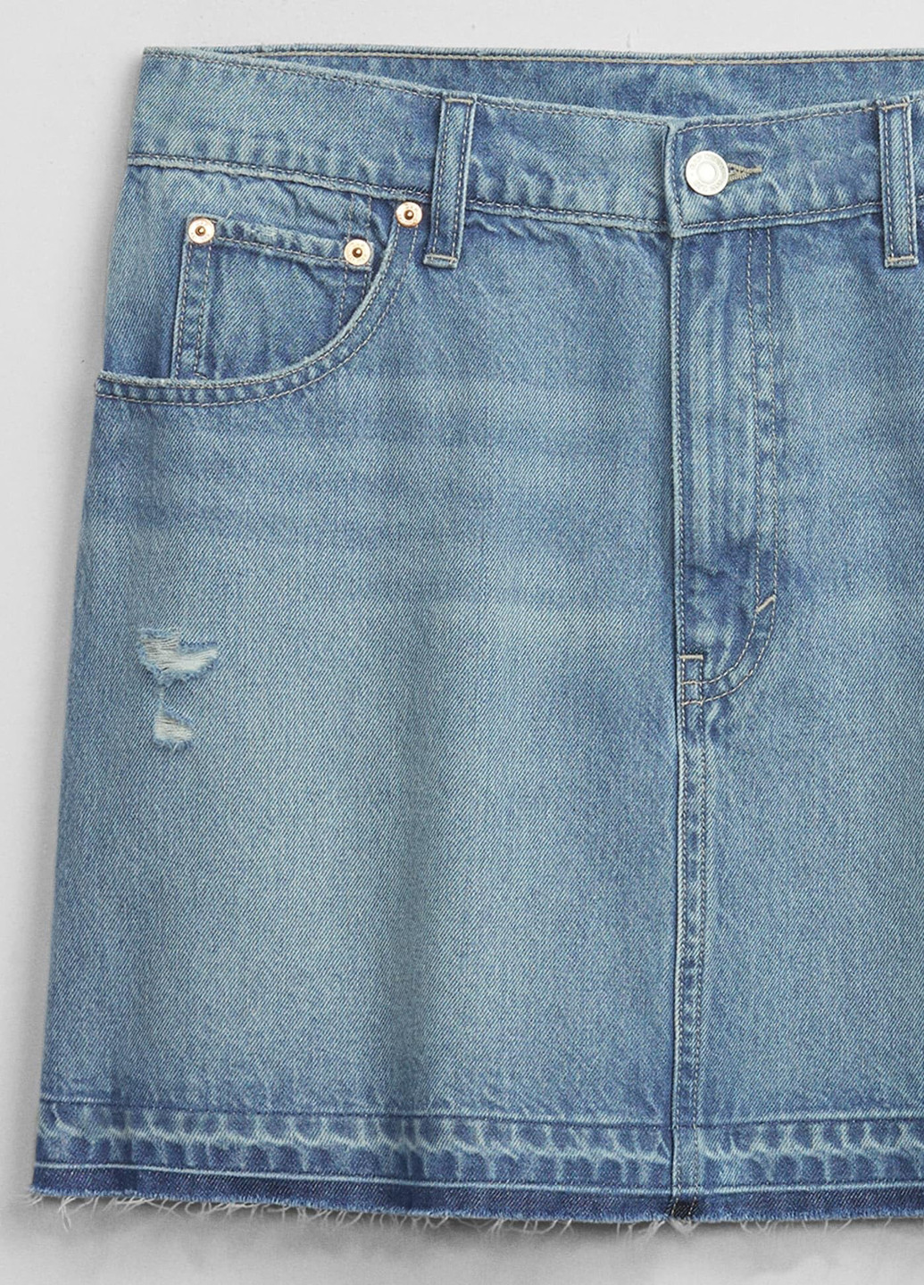 Темно-голубая джинсовая, кэжуал однотонная юбка Gap