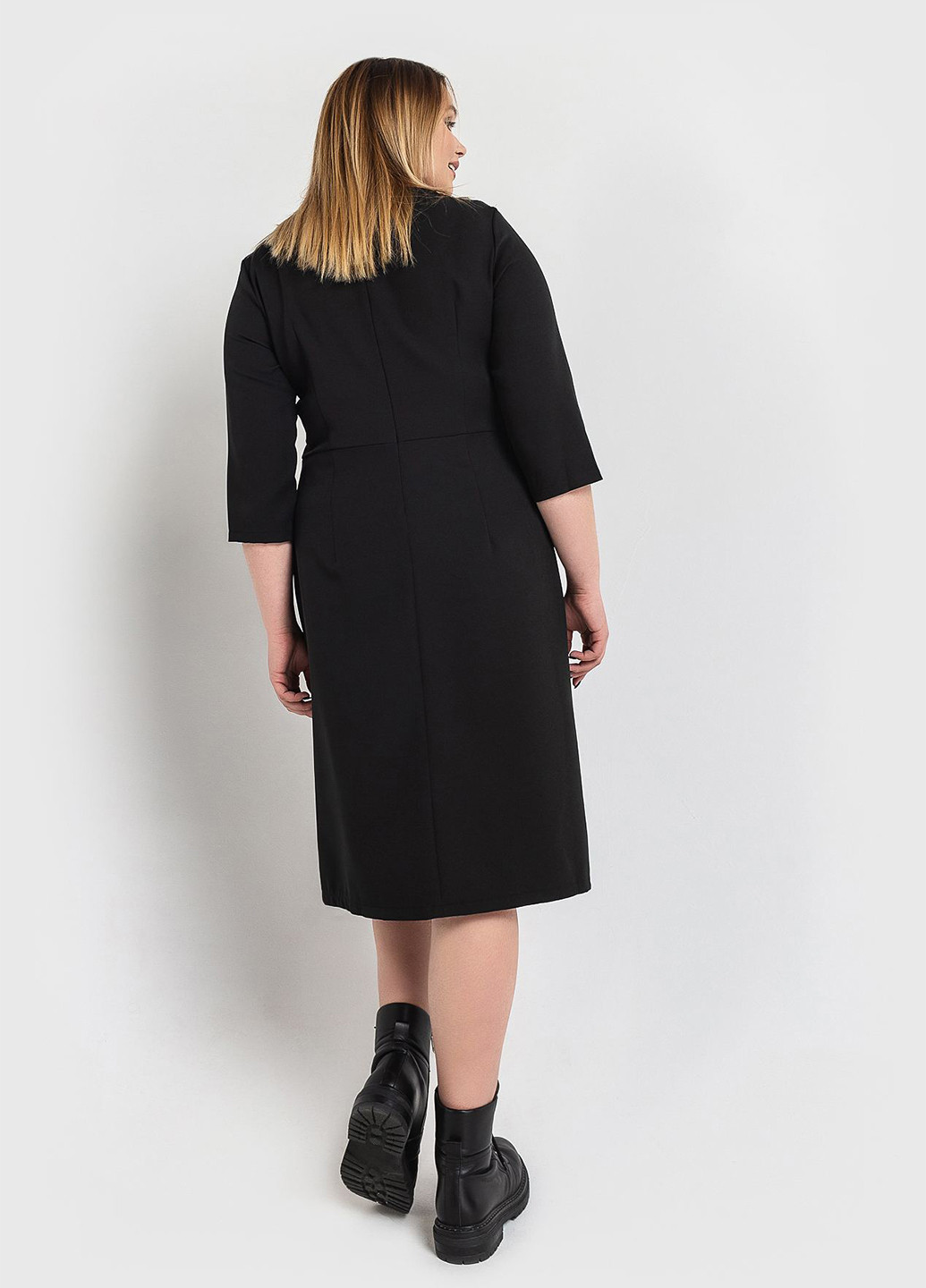 Черное кэжуал платье футляр Vovk однотонное