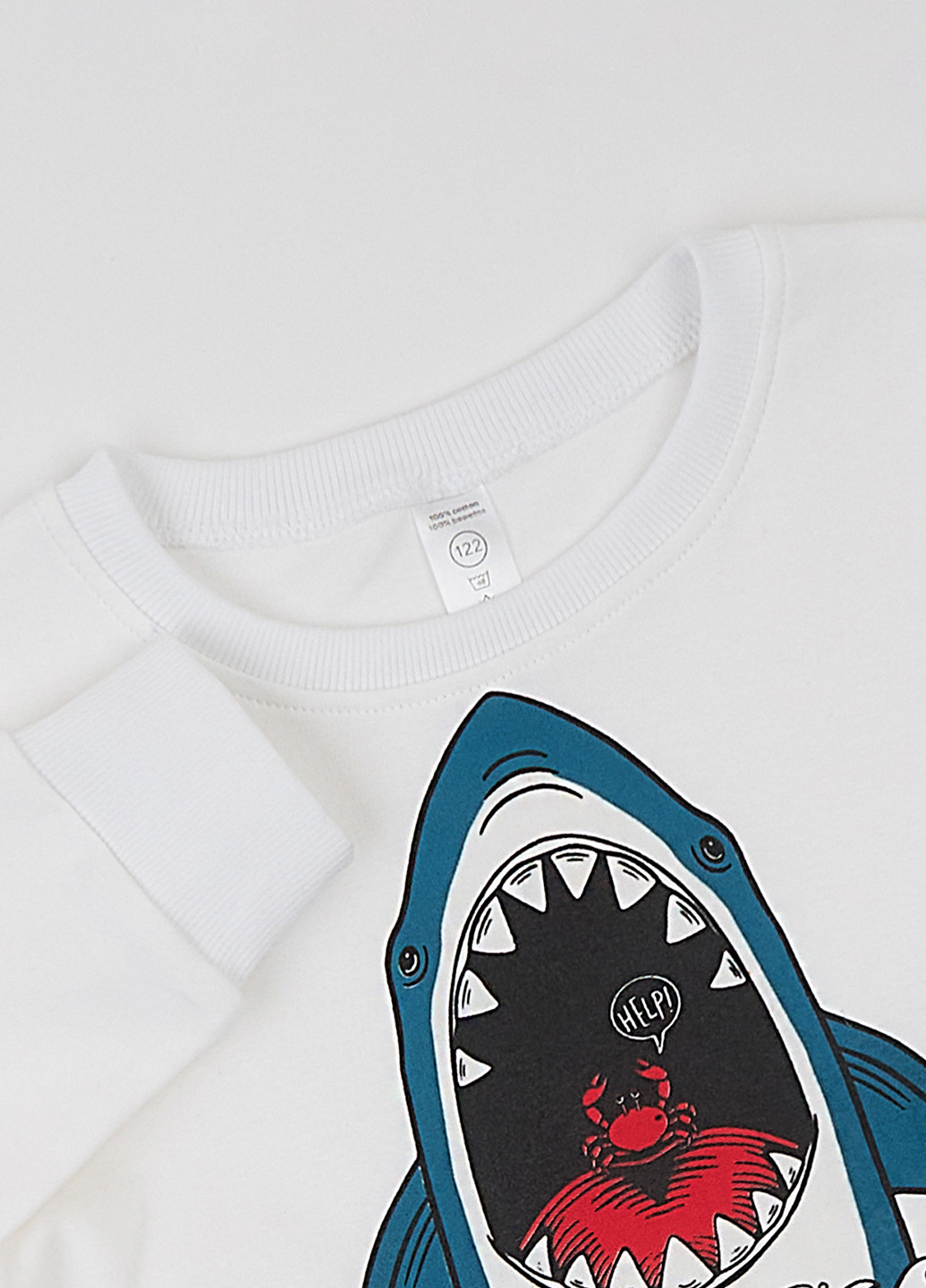 Белый демисезонный кэжуал лонгслив Garnamama с рисунком