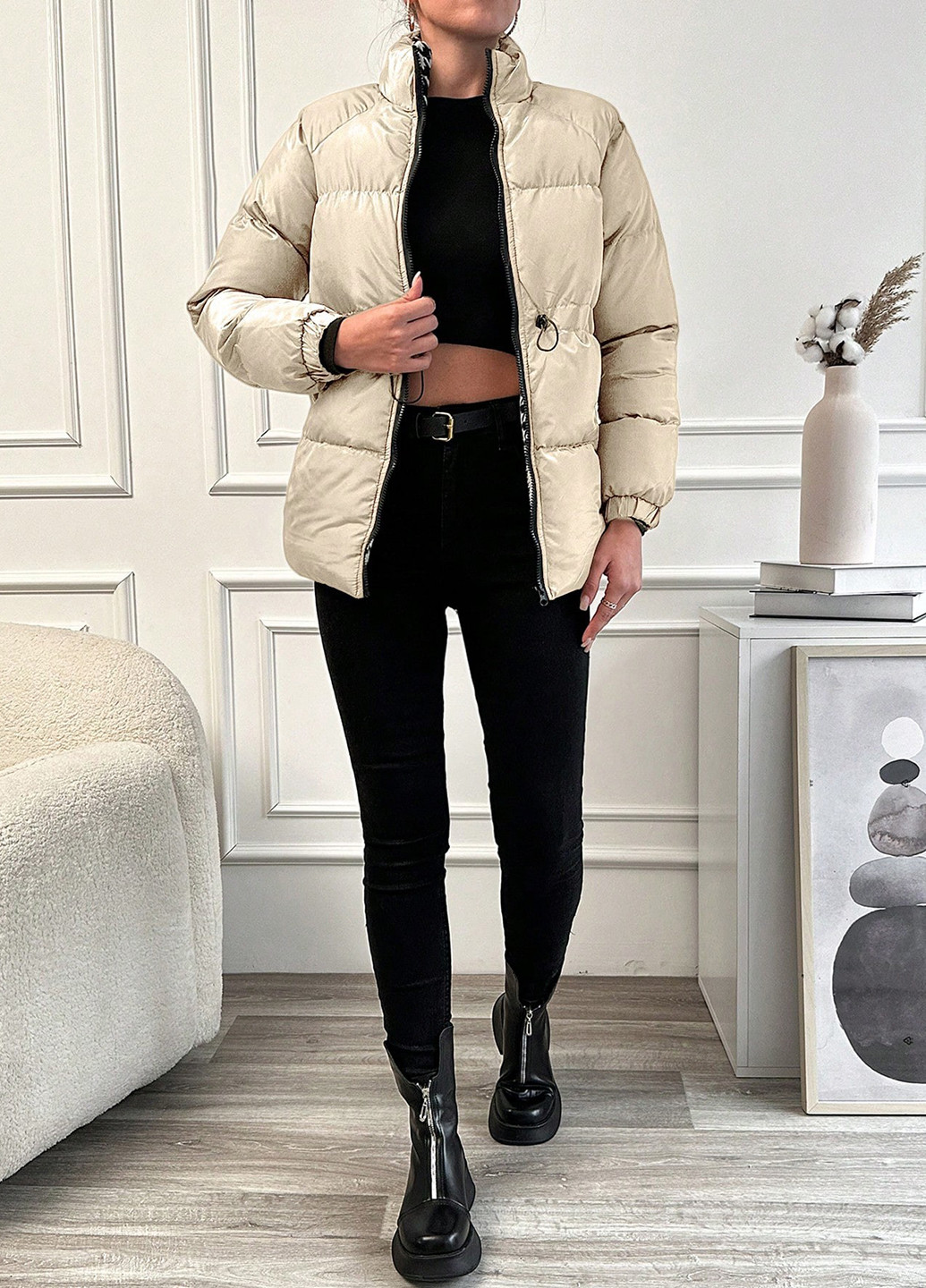 Світло-бежева зимня куртка Melissa