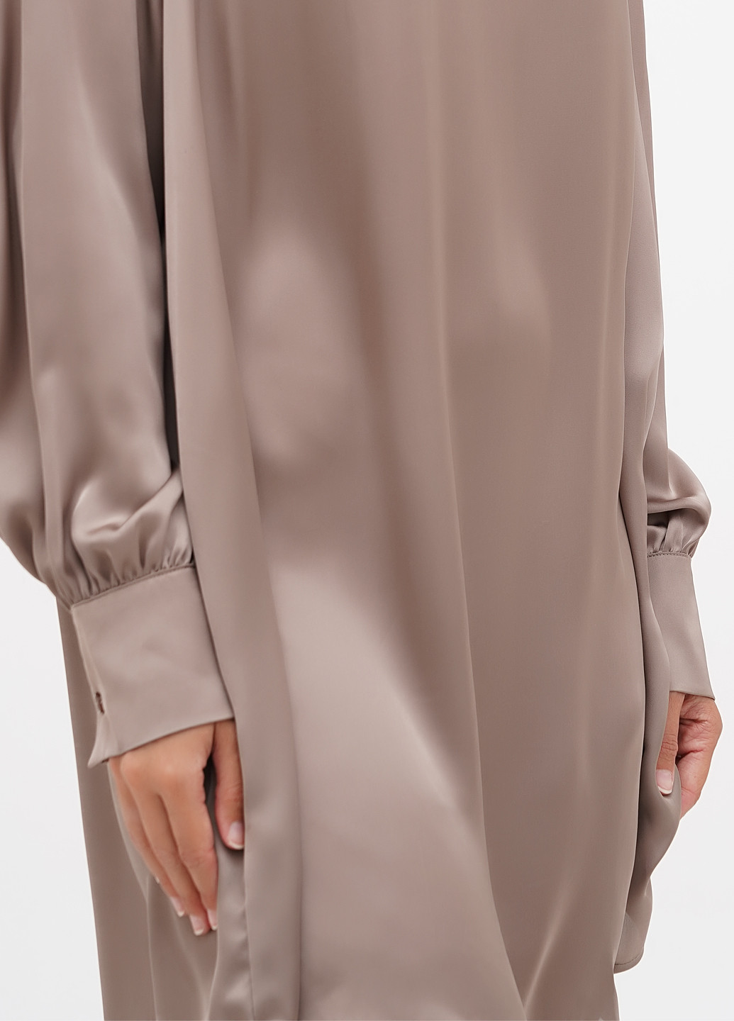 Темно-бежевое кэжуал платье а-силуэт, рубашка Lascana однотонное