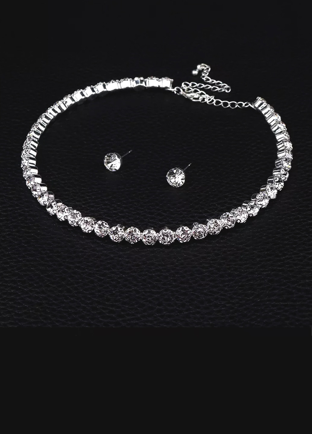 Набір ланцюжок, браслет і сережки "Lady", сріблястий зі стразами Анна Ясеницька (255453207)