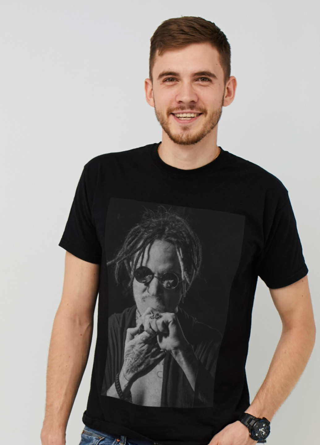 Черная футболка мужская с коротким рукавом Memo