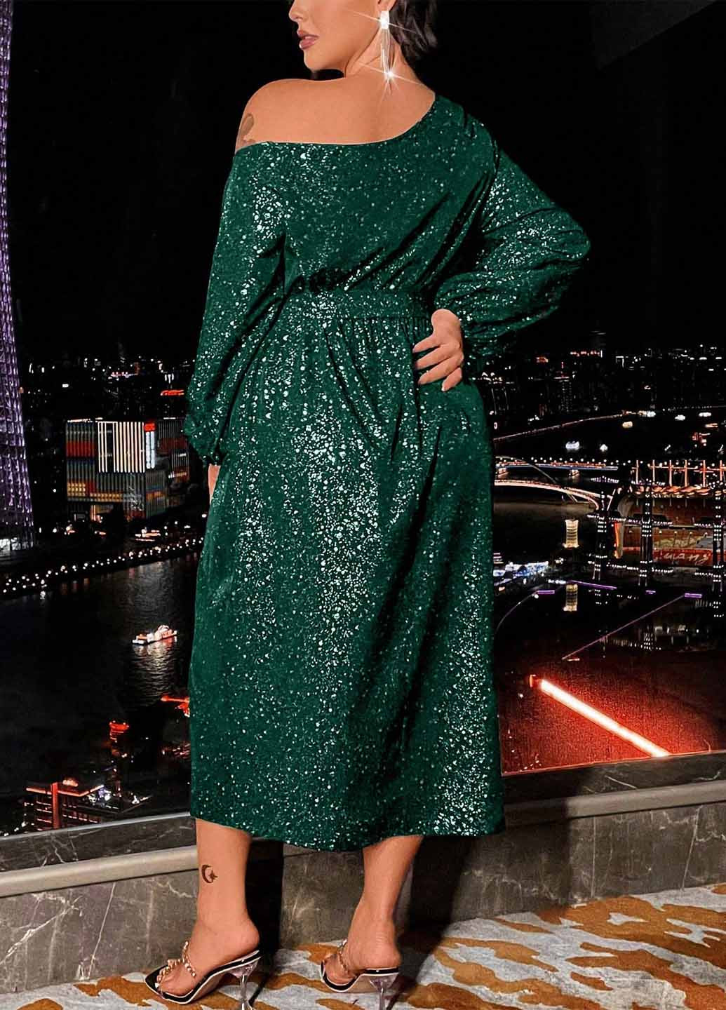 Темно-зеленое праздничный, вечернее платье на запах, футляр SHEIN однотонное