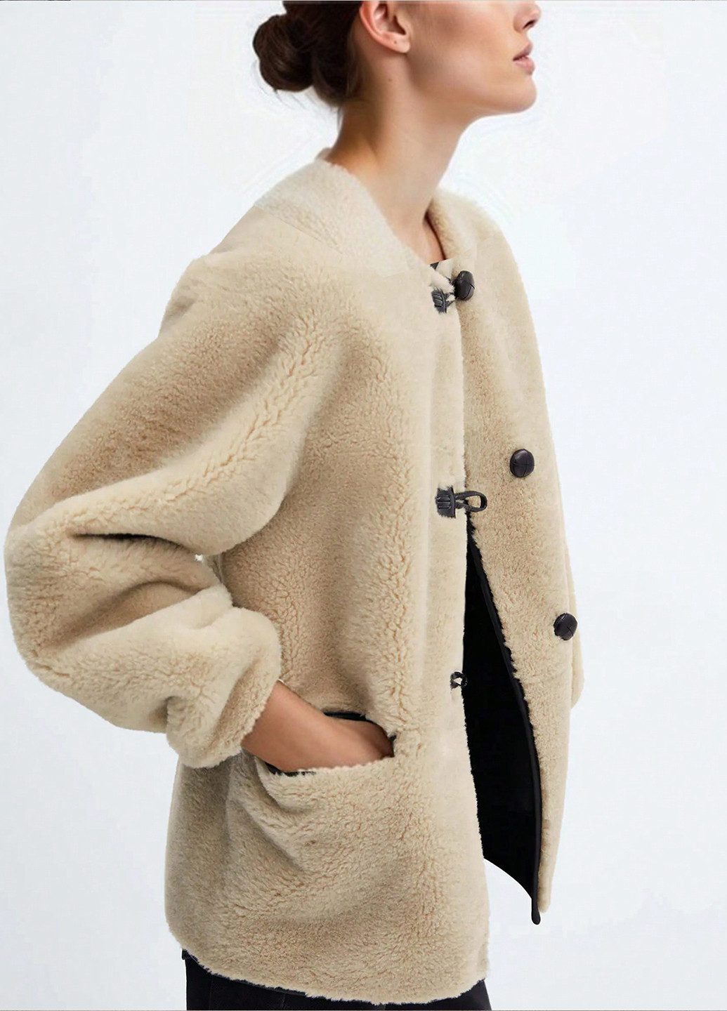 Бежевая демисезонная куртка куртка-пиджак SHEIN