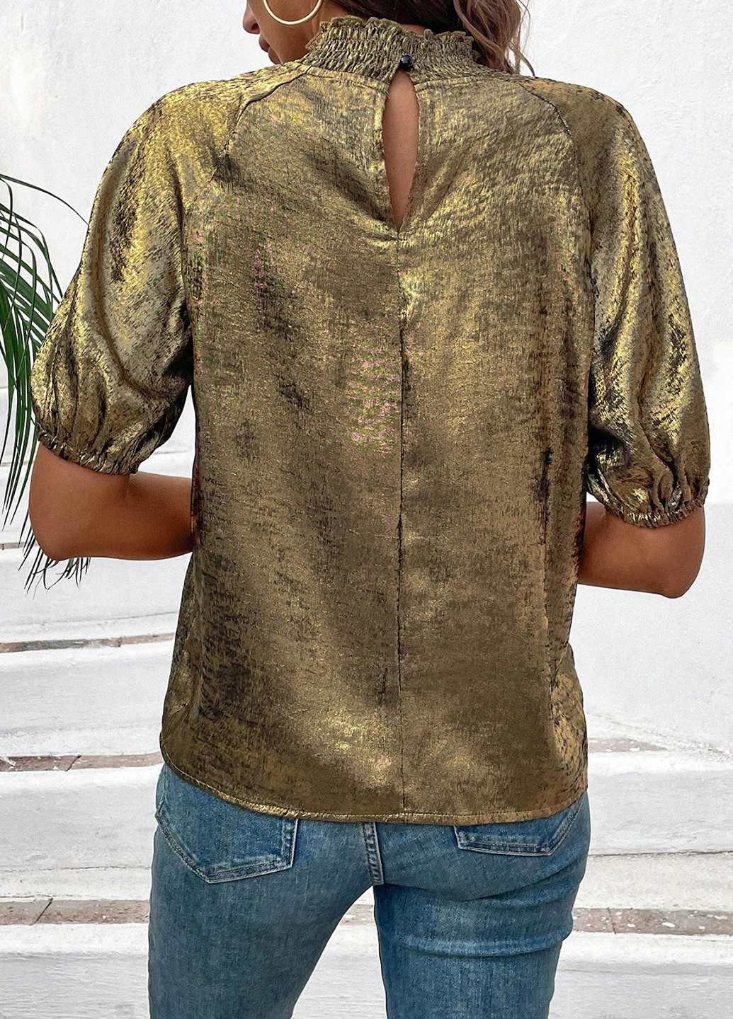 Темно-золотиста блуза SHEIN