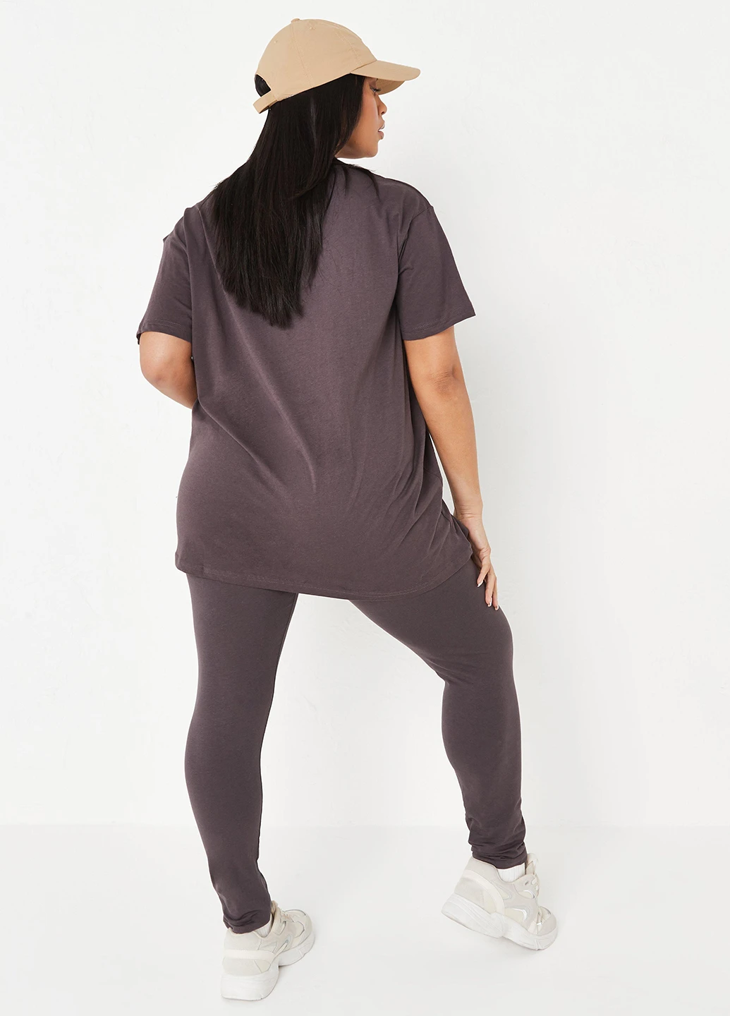Коричневий літній комплект (футболка, легінси) Missguided