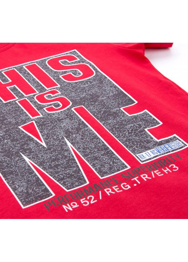 Красный летний костюм десткий футболка "this is me" с шортами (8939-116b-red) Breeze