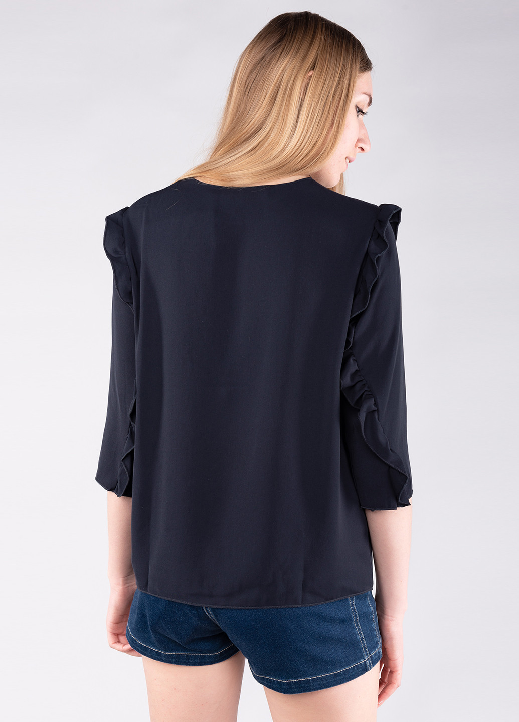 Темно-серая демисезонная блуза с длинным рукавом Zara