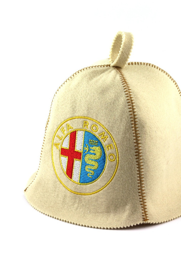 Банна шапка "Alfa Romeo", штучне хутро, білий (LA-318) Luxyart (252611362)