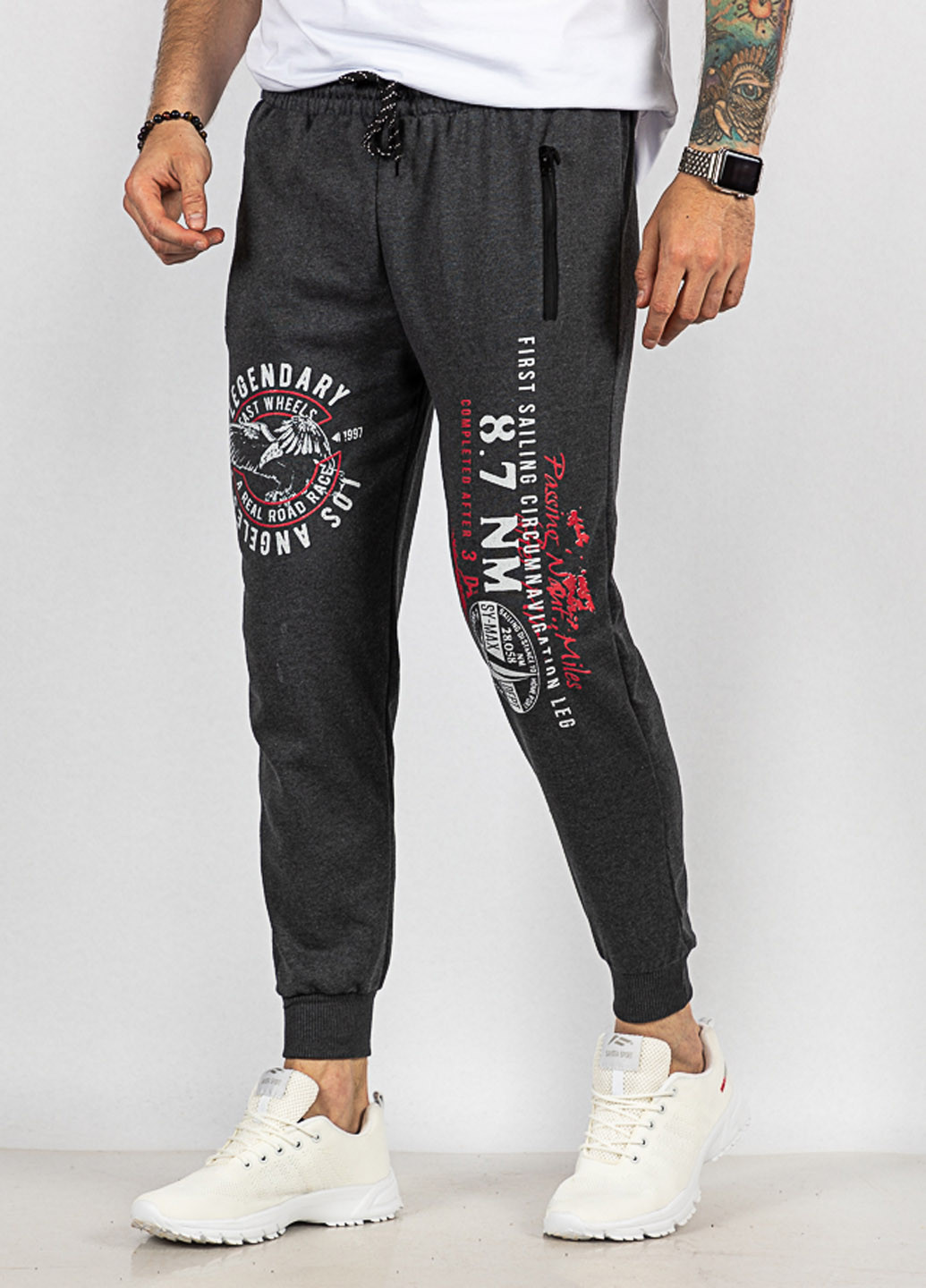 Темно-серые кэжуал, спортивные демисезонные джоггеры брюки Time of Style