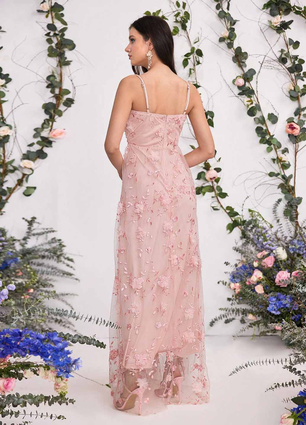 Розовое праздничный, вечернее платье SHEIN однотонное