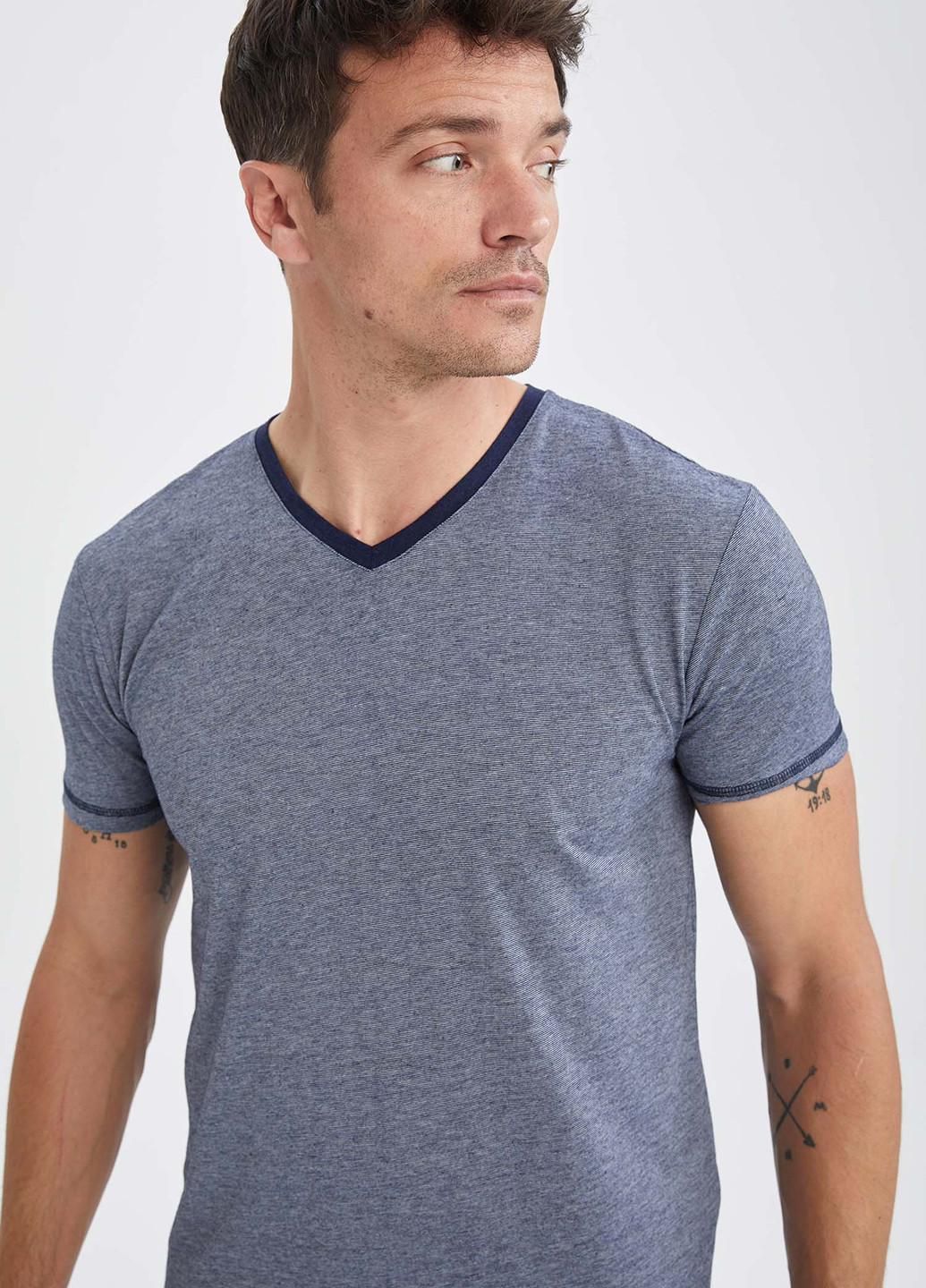 Синій літній комплект(шорти, футболка) DeFacto