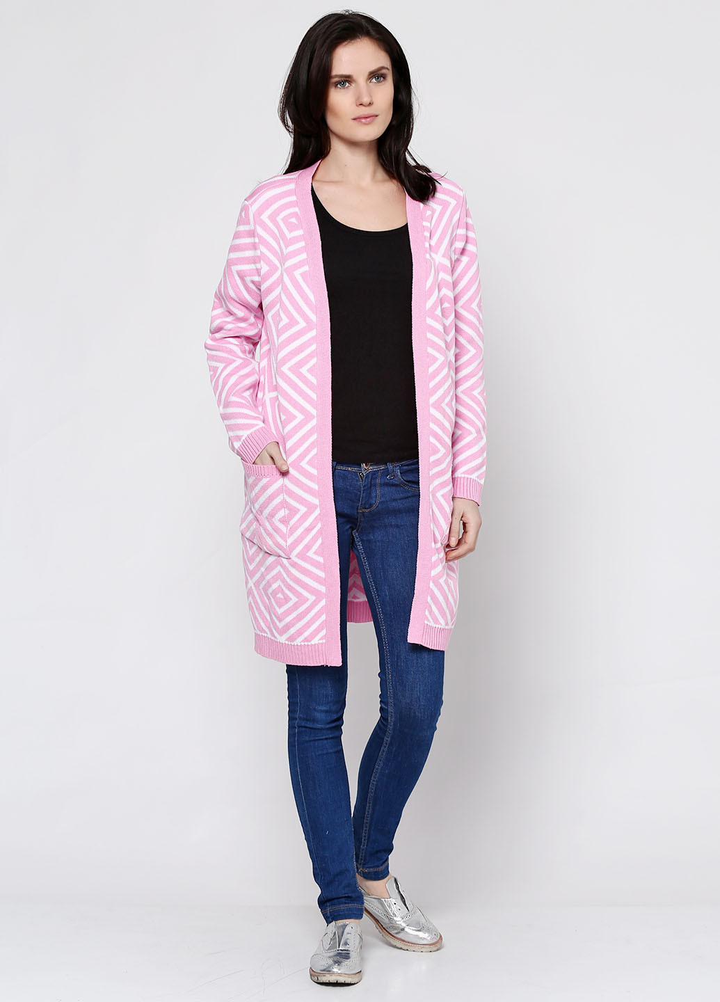 Розовый демисезонный кардиган Simple Wear