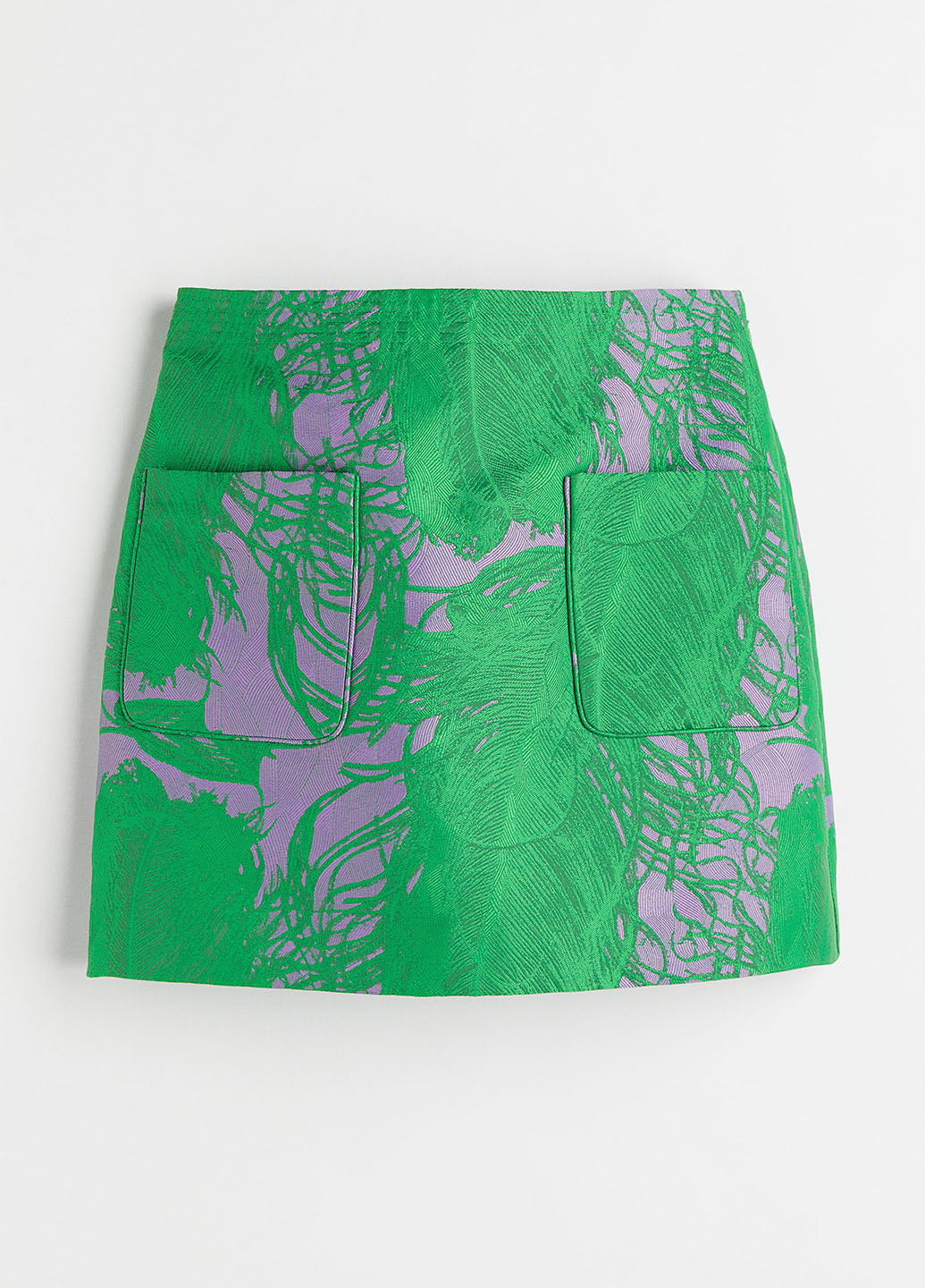 Зеленая кэжуал с абстрактным узором юбка H&M