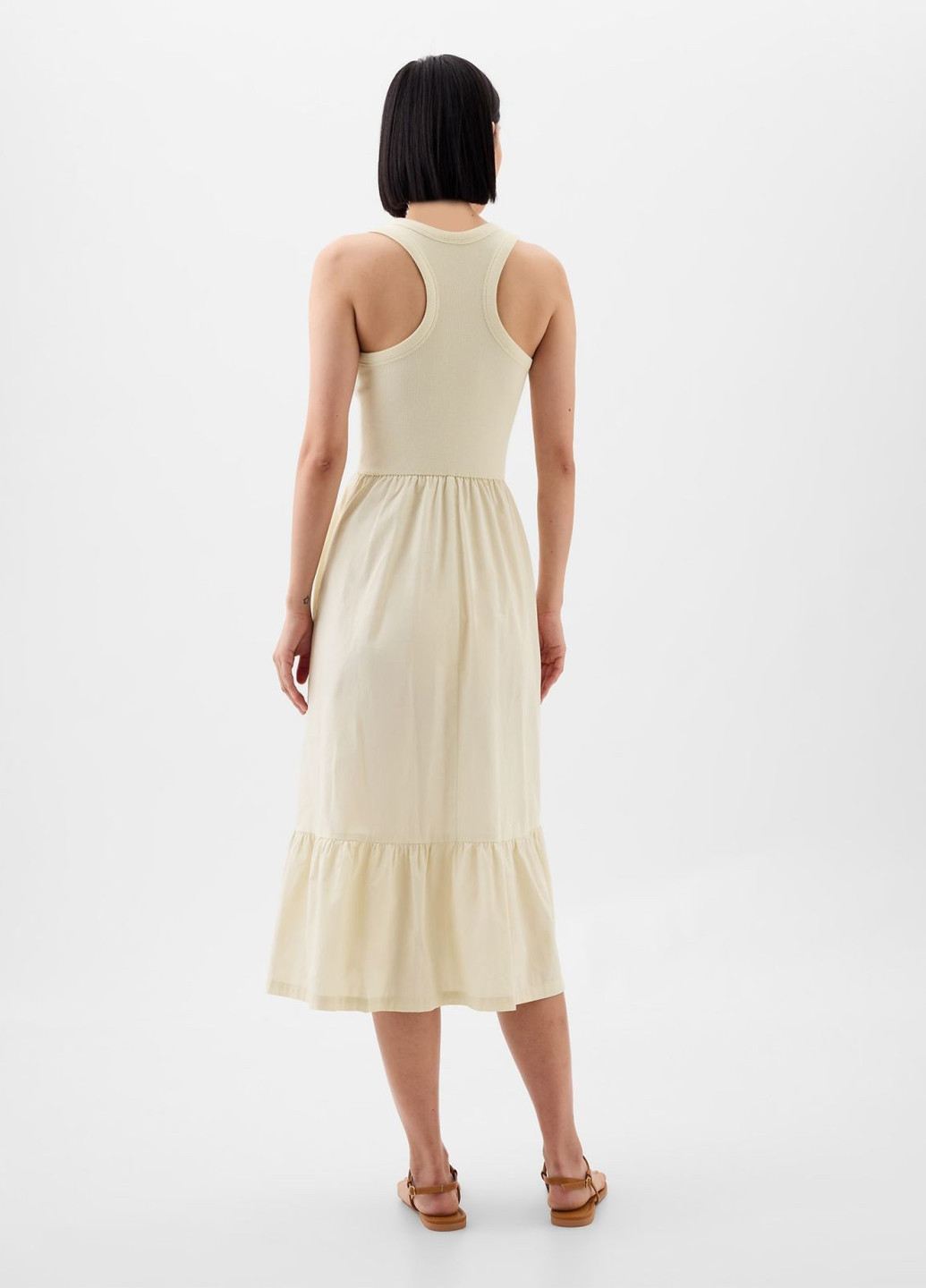 Светло-бежевое кэжуал платье Gap однотонное