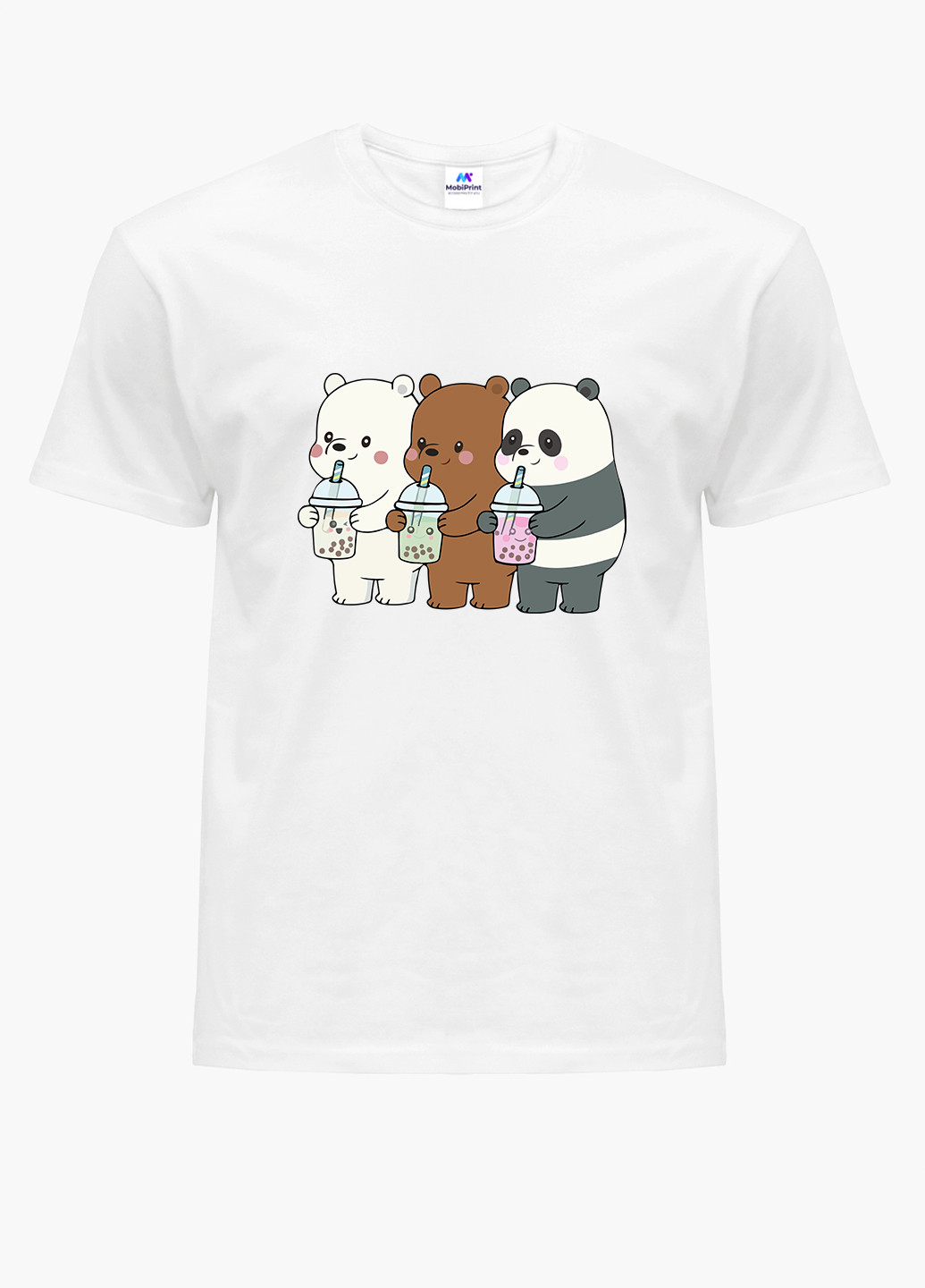 Белая демисезонная футболка детская вся правда о медведях (we bare bears) белый (9224-2896) 164 см MobiPrint