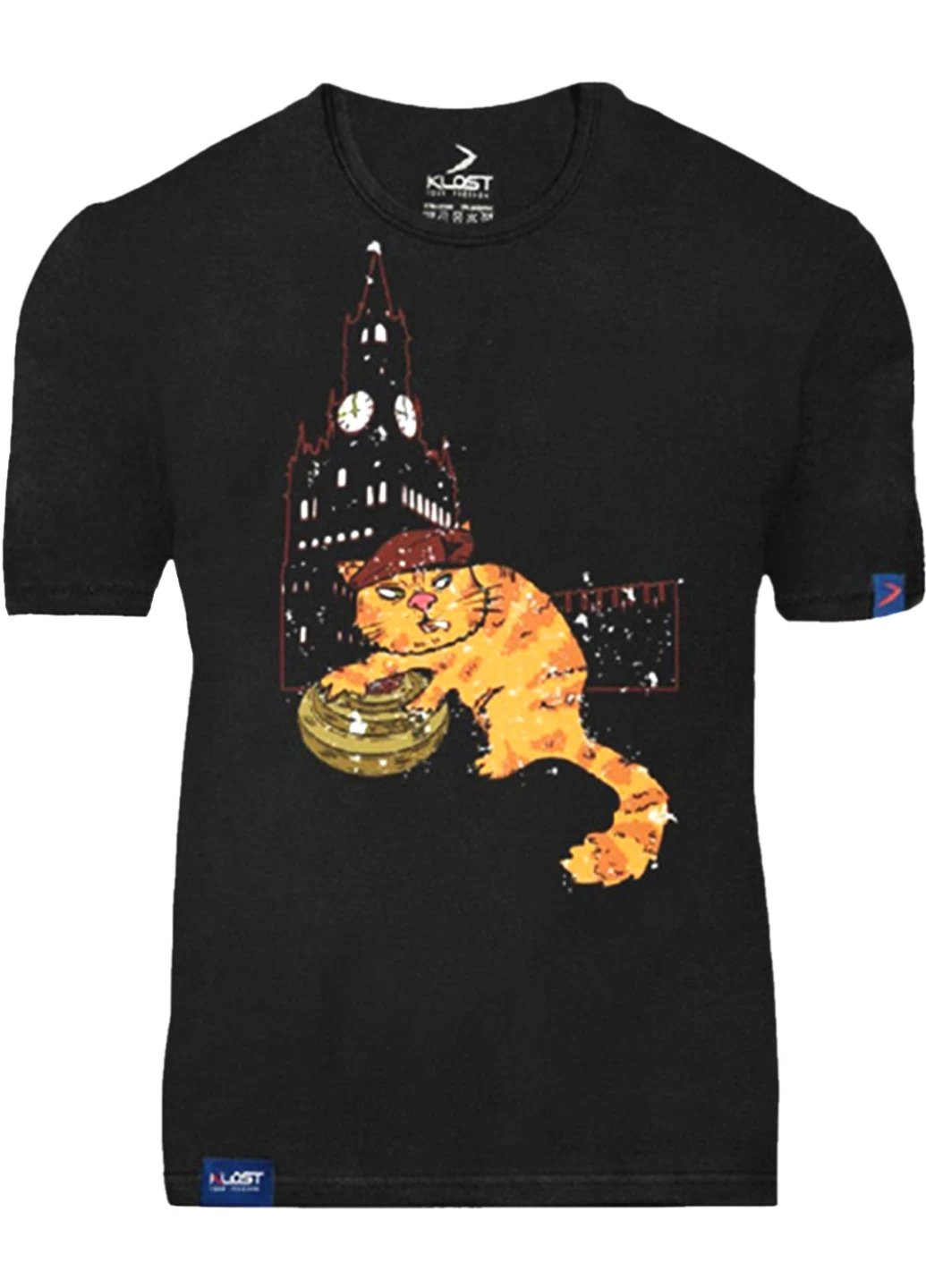 Черная футболка "кіт диверсант" black, 4xl Klost
