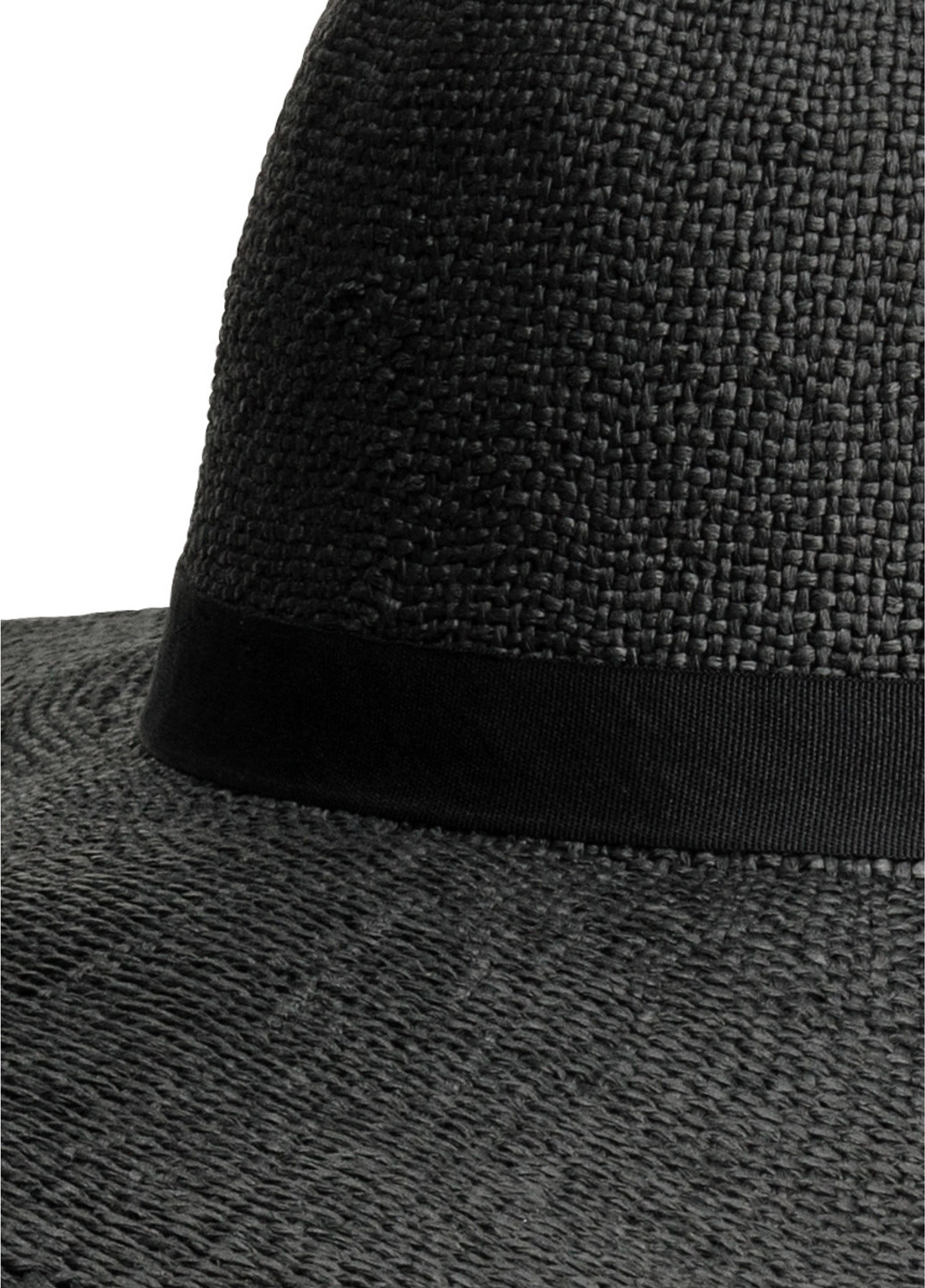 Шляпа H&M широкополая чёрная кэжуал искусственная солома