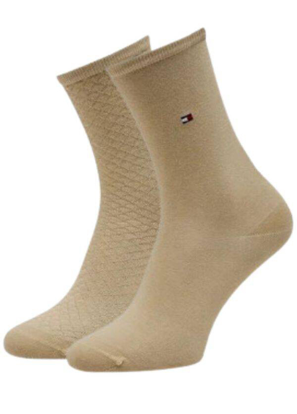 Бежеві шкарпетки (2 пари) Tommy Hilfiger однотонні (298664868)