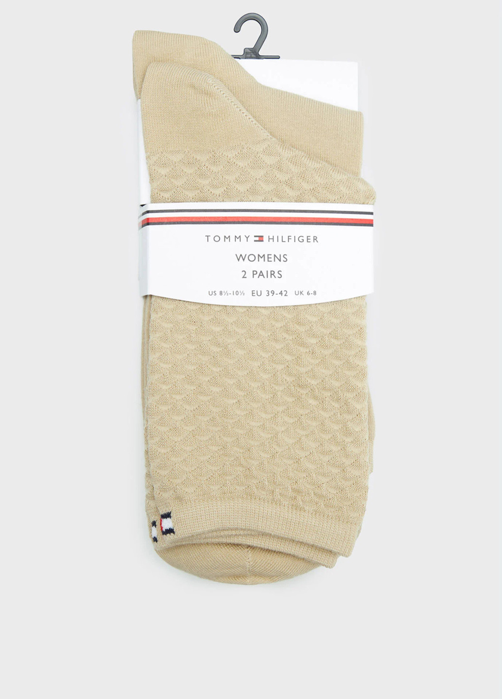 Бежеві шкарпетки (2 пари) Tommy Hilfiger однотонні (298664868)