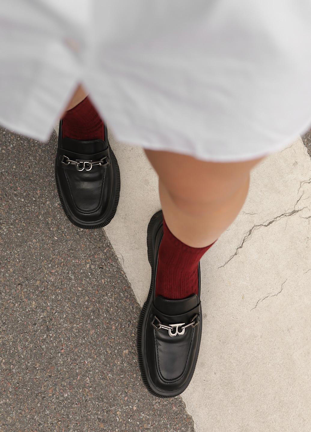 Бордовые носки из шерсти мериноса Mo Ko Ko Socks (253412751)