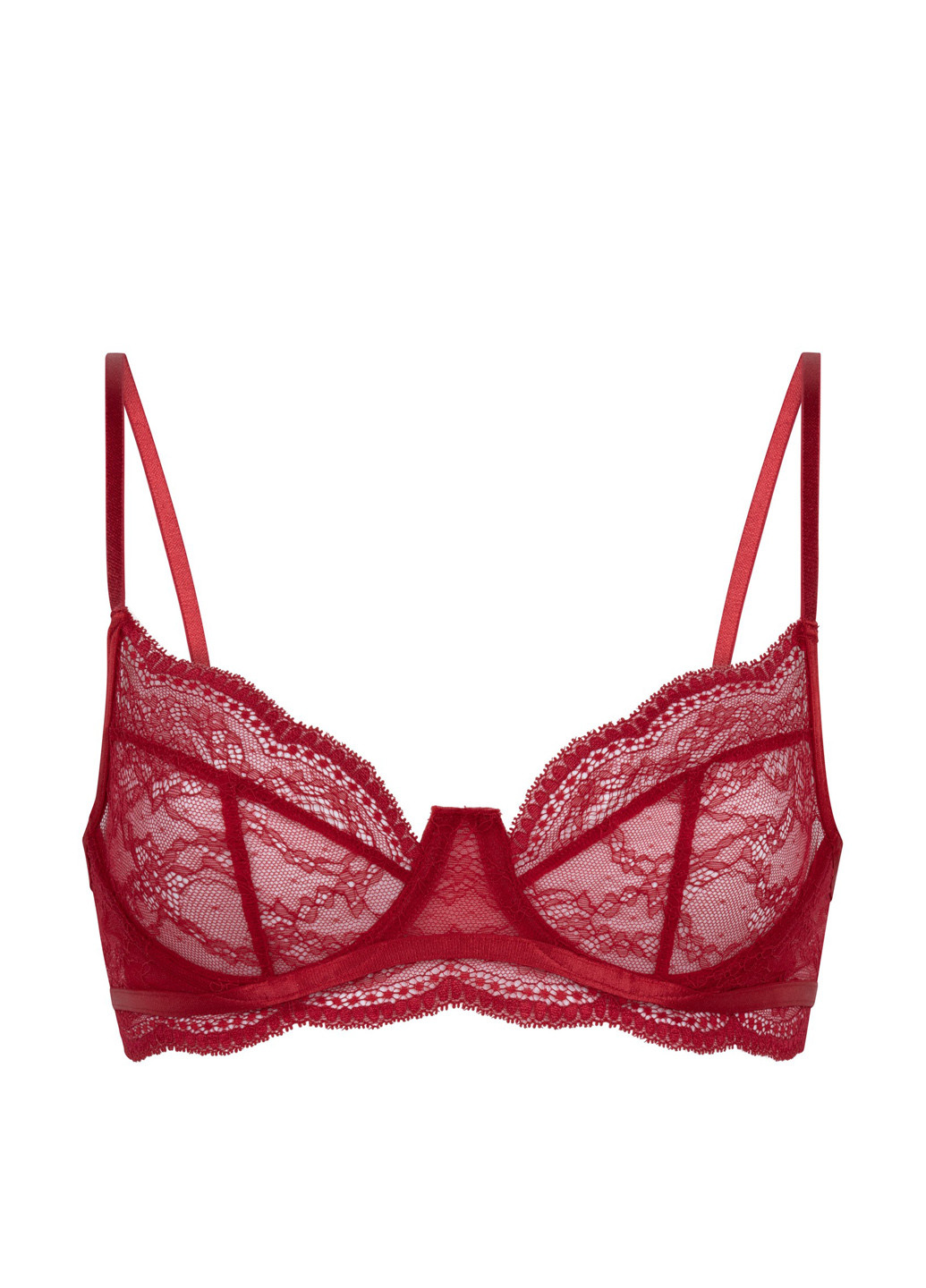 Тёмно-красный балконет бюстгальтер Hunkemoller с косточками полиамид