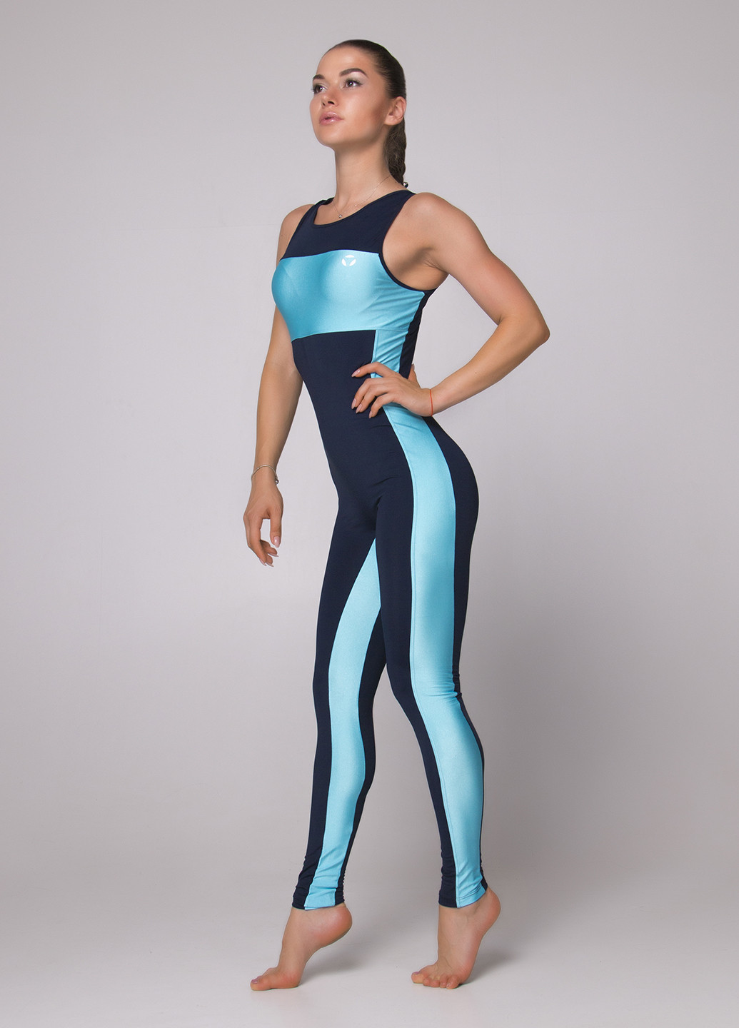 Комбінезон Go Fitness комбінезон-брюки однотонний темно-синій спортивний