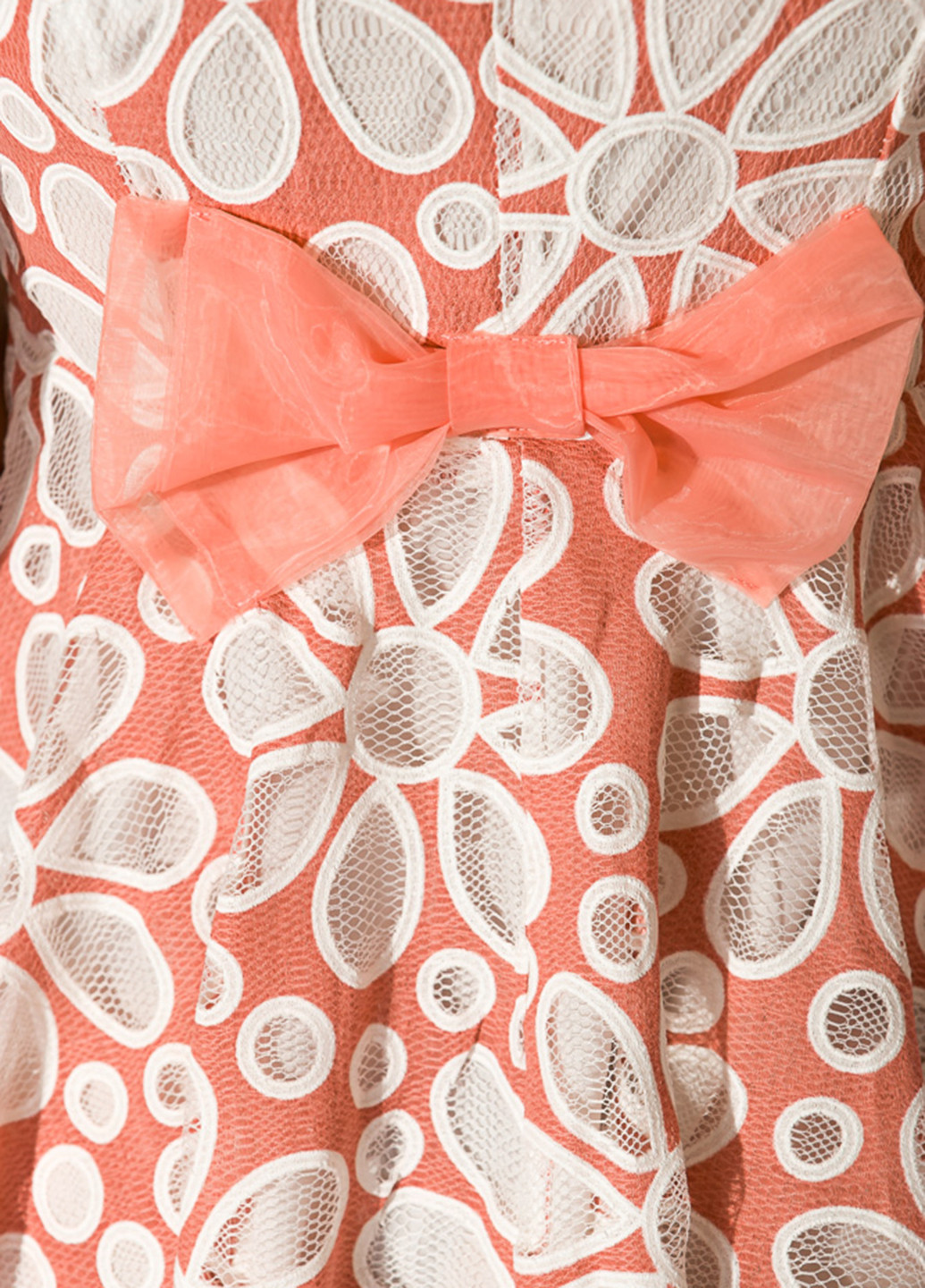 Персиковое кэжуал платье клеш Time of Style с цветочным принтом