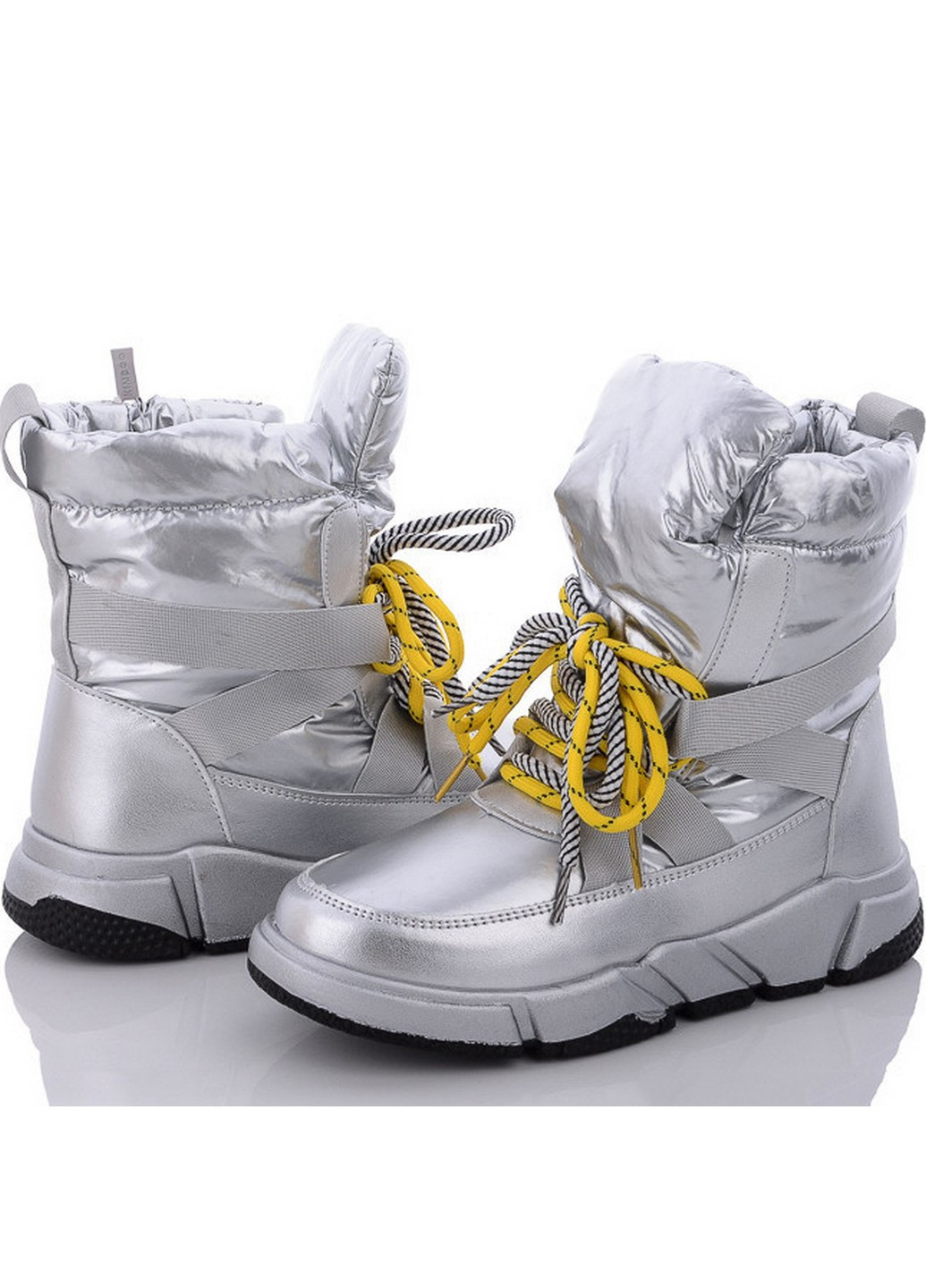 Серебряные кэжуал осенние зимние ботинки с натуральной шерстью fg2013-3y серебристый Kimbo