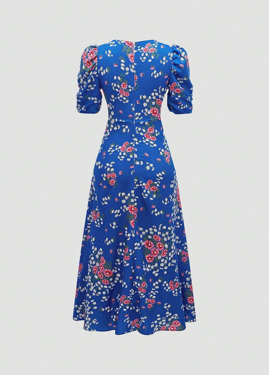 Синя кежуал сукня кльош SHEIN з квітковим принтом