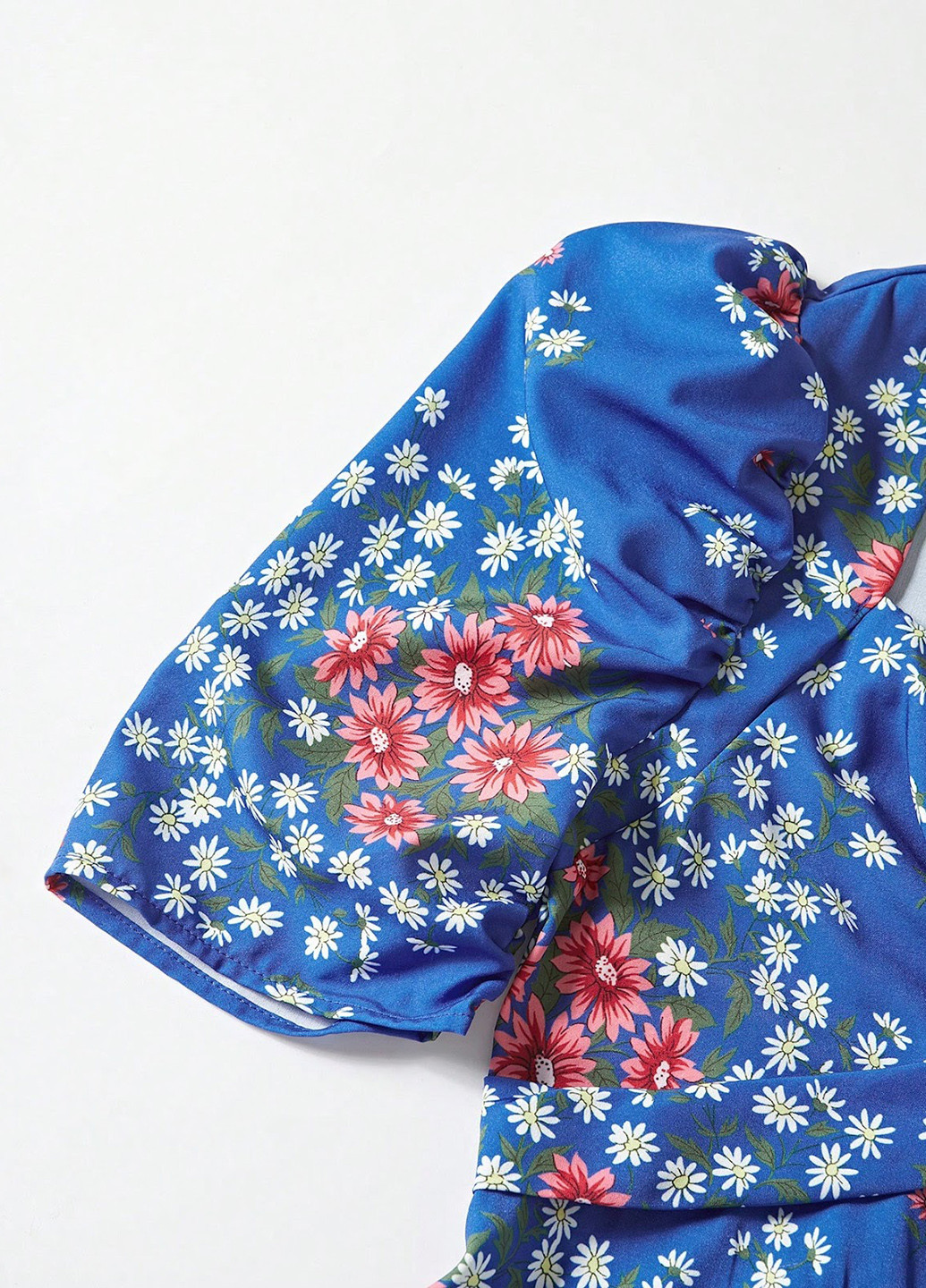 Синя кежуал сукня кльош SHEIN з квітковим принтом