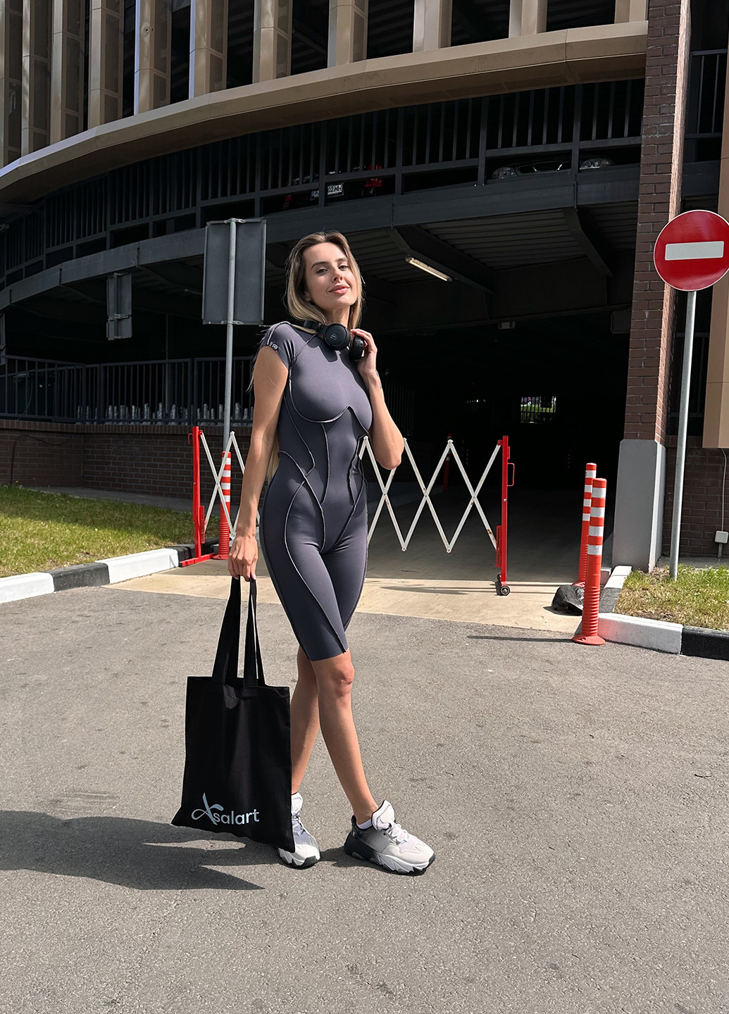 Женский спортивный комбинезон Carbon mini Asalart комбинезон-шорты однотонный графитовый кэжуал, спортивный, коктейльный, домашний, карнавальный, откровенный, повседневный, вечерний нейлон