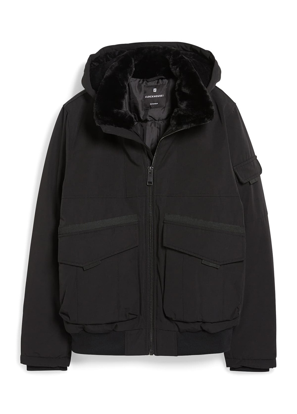Черная зимняя куртка C&A