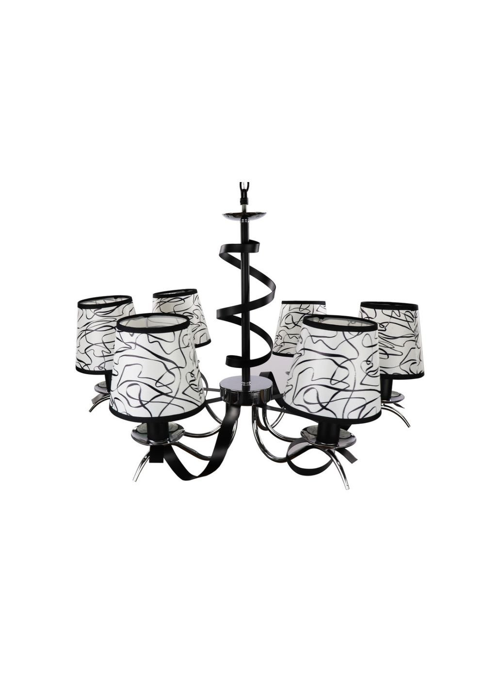 Люстра стельова на 6 лампочок 6503/6 Чорний 50х65х65 см. Sunnysky (253628304)