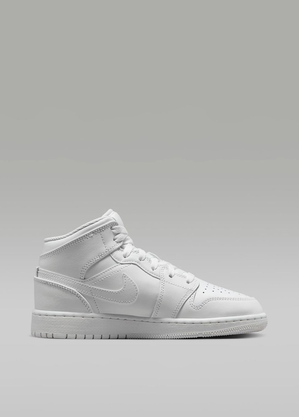 Кроссовки 1 Mid (Gs) 554725-136 Jordan 1 Mid (Gs) белые демисезоны (314148173)